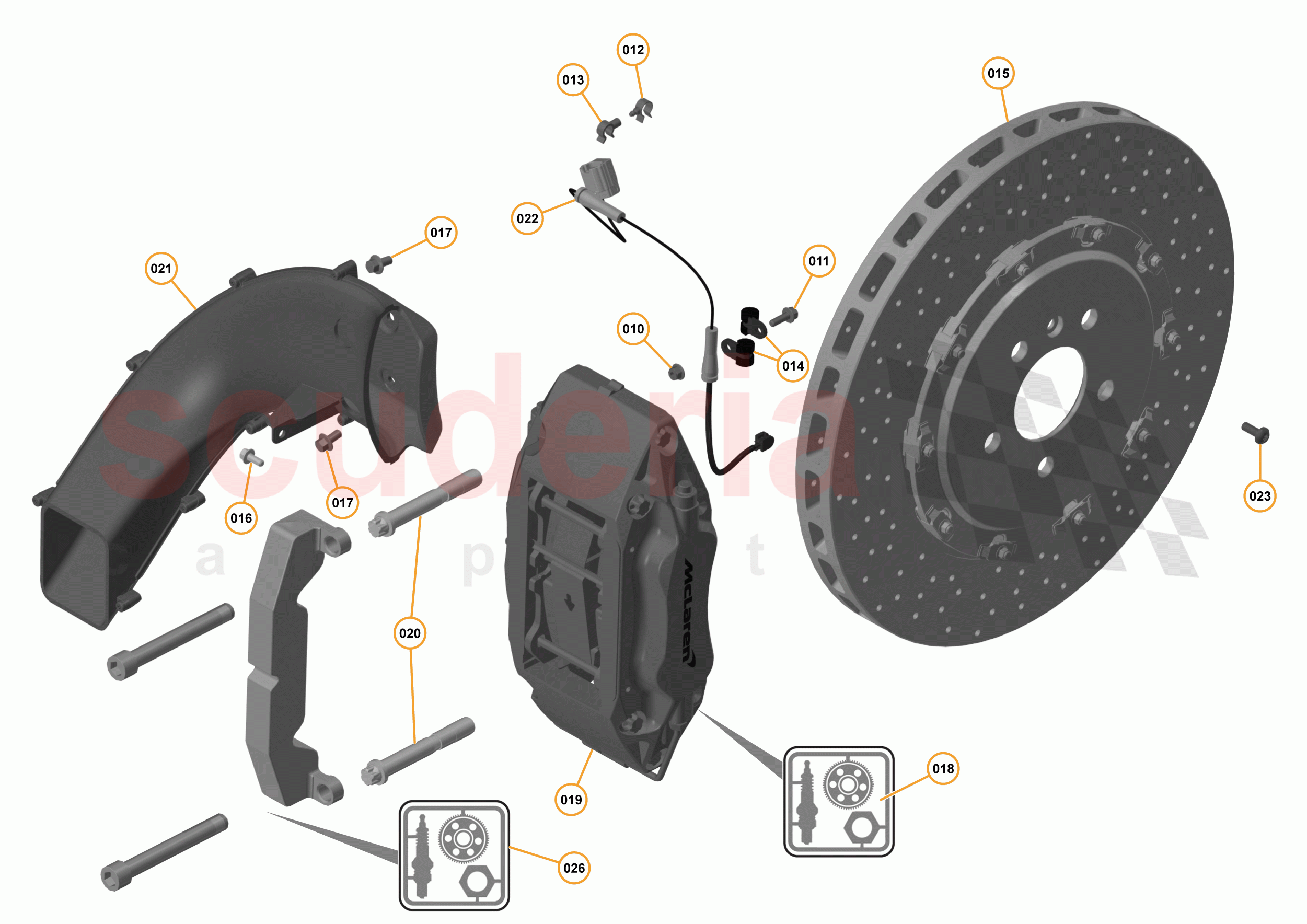 9 - C1 - BRAKE SYSTEM - 9.3 - 04 - REAR BRAKE DISCS AND CALIPERS of McLaren McLaren 675LT Spider