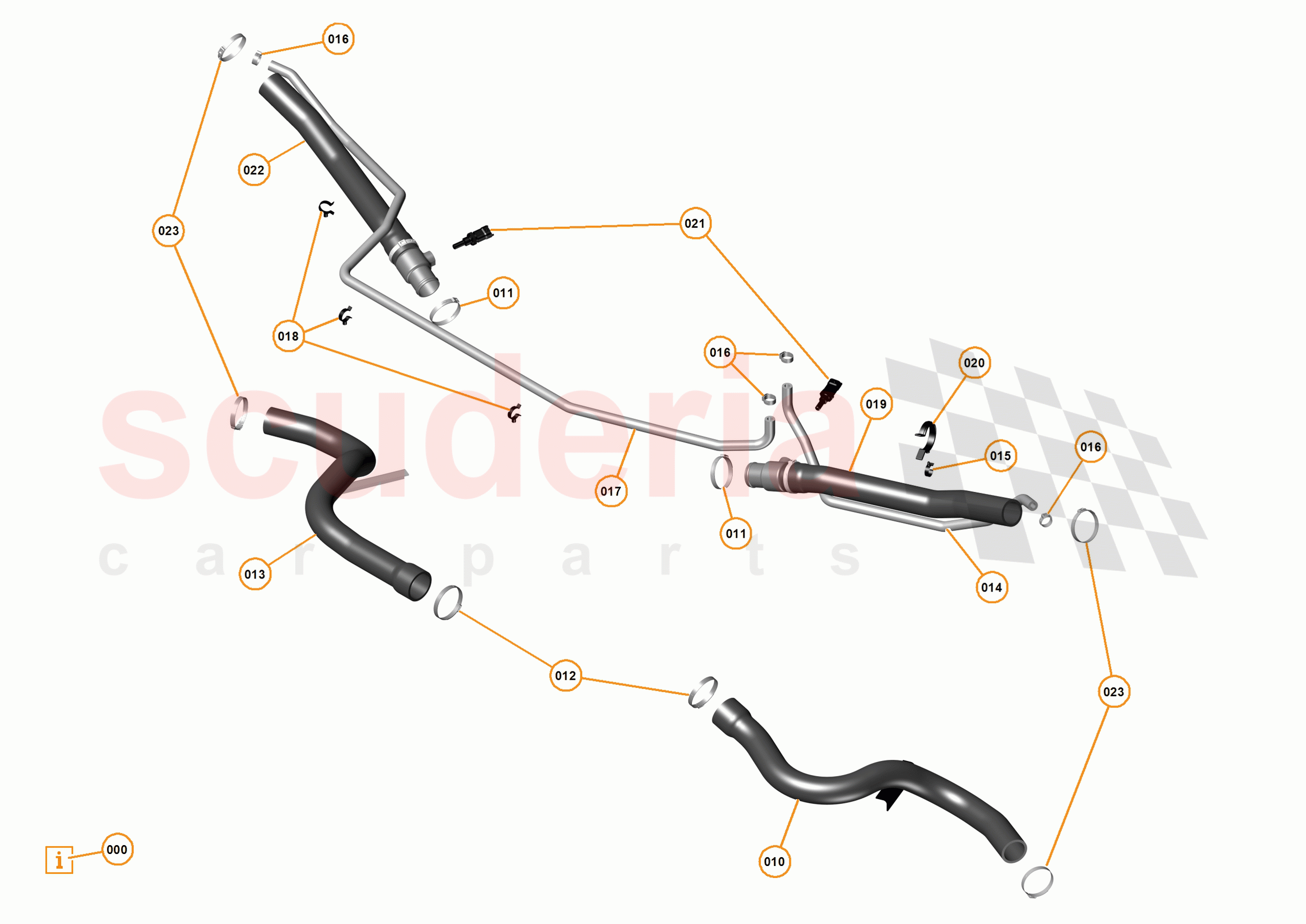 28 - COOLING - HIGH TEMP - 28.1 - HIGH TEMPERATURE CIRCUIT & PIPES of McLaren McLaren P1 Coupe