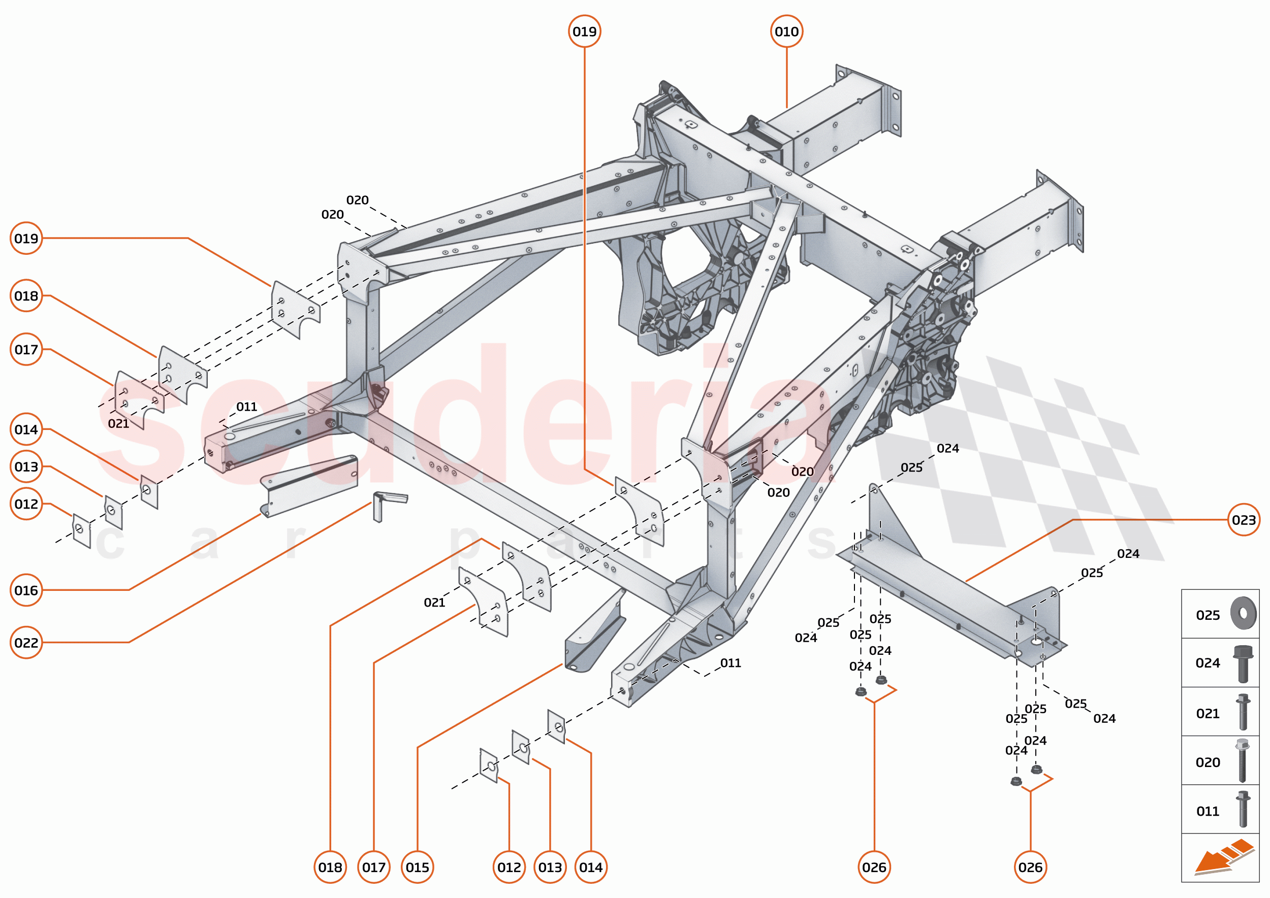 3 - REAR STRUCTURES - 3.1 - REAR FRAME of McLaren McLaren 600LT