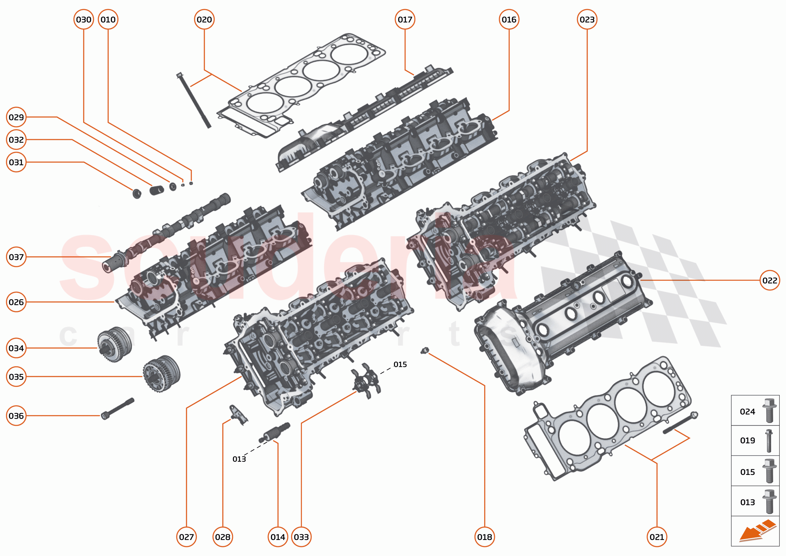 32 - ENGINE - 32.1 - CYLINDER HEADS AND CAM PHASERS of McLaren McLaren P1 Coupe