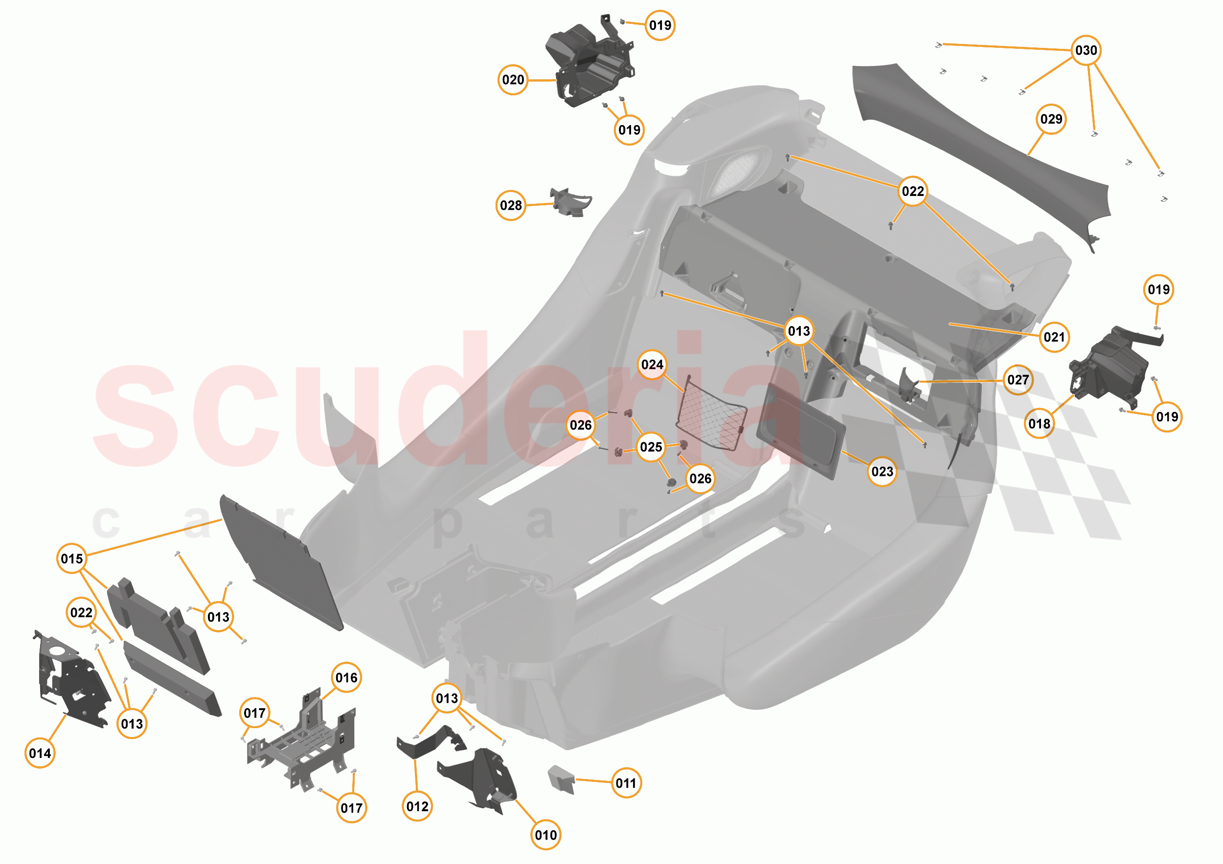 47 - INTERIOR SYSTEMS - 47.19 - LOWER & REAR TRIM - FOOTRESTS - BRACKETS - ELECTRICAL COVER - CAPPING PANEL of McLaren McLaren 540C Coupe