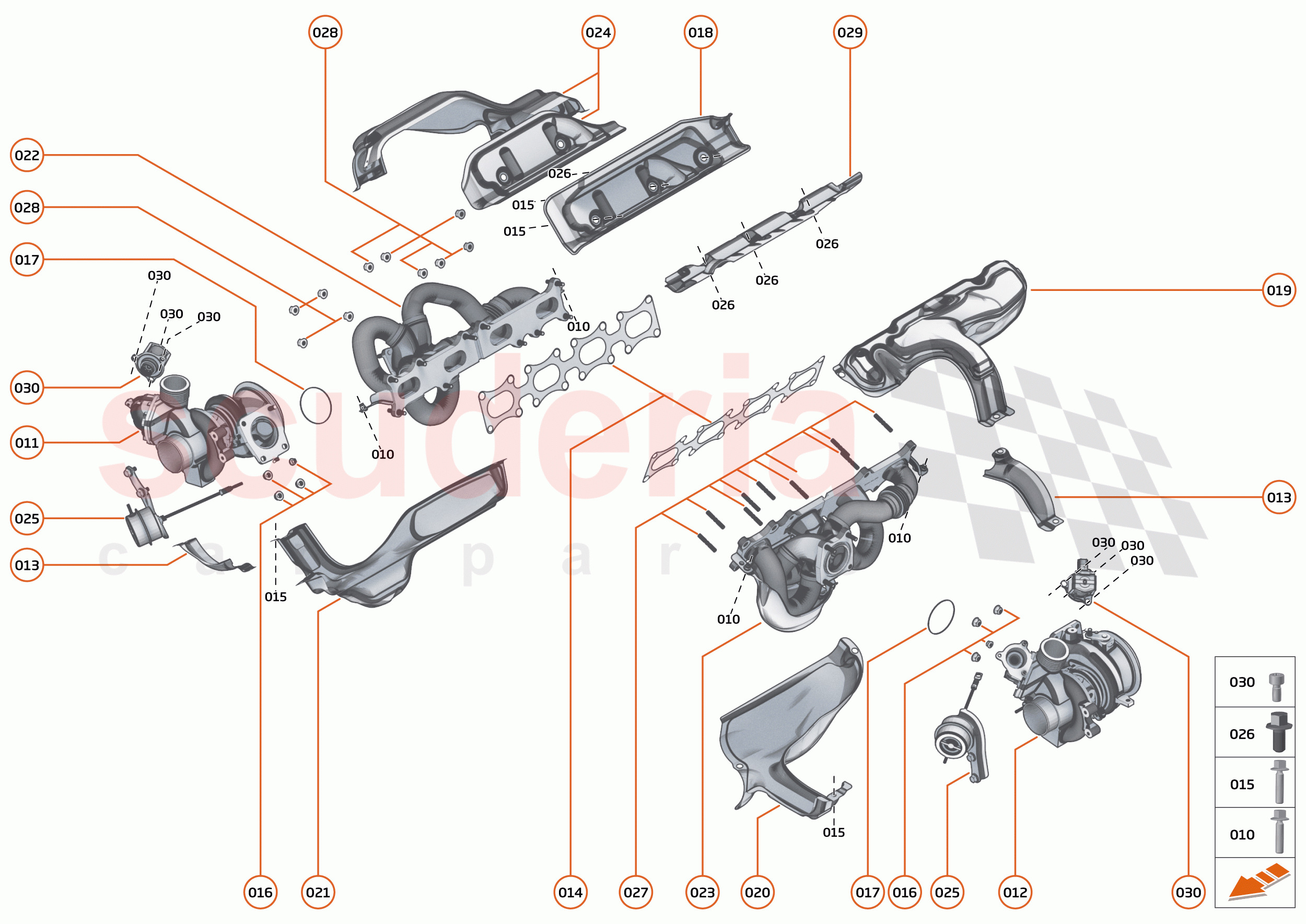33 - ENGINE - 33.4 - EXHAUST MANIFOLD & TURBOCHARGERS of McLaren McLaren 600LT