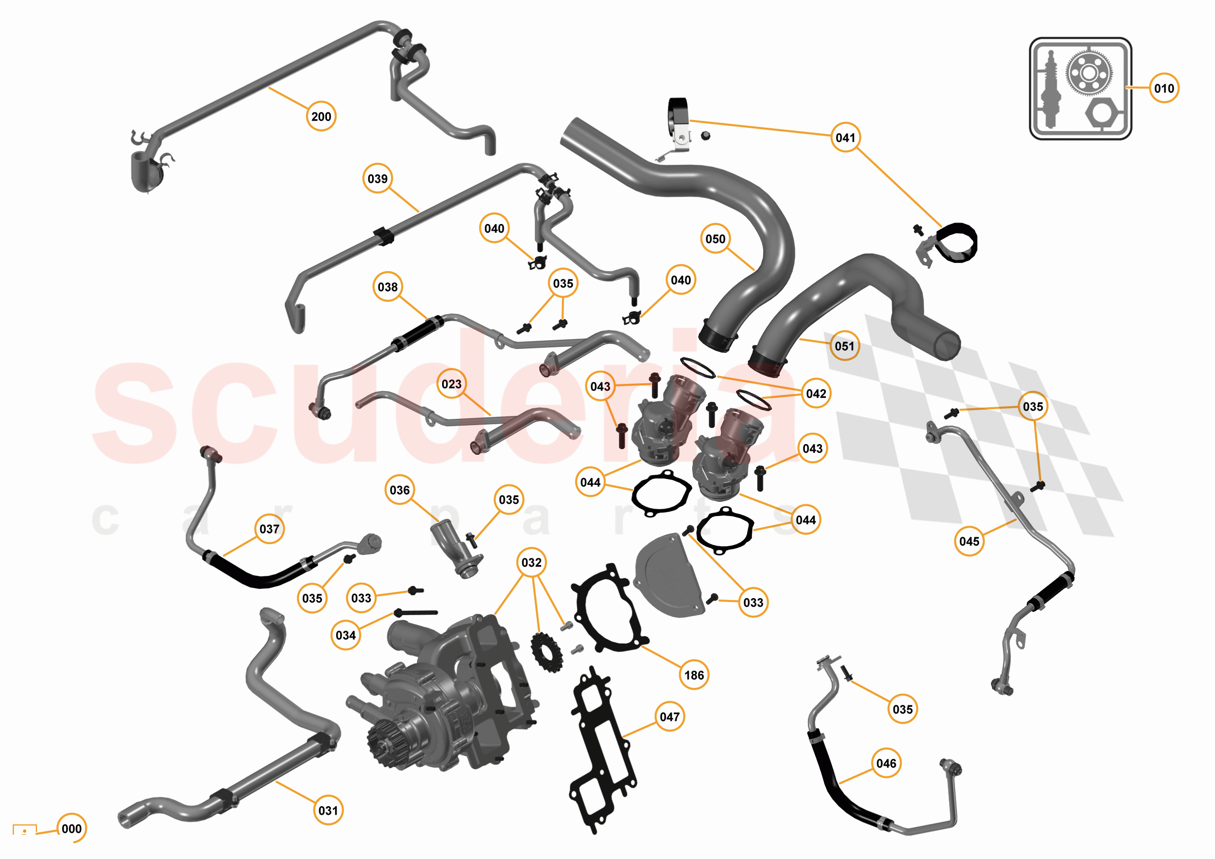 16 - F1 - POWER UNIT - 16.4 - 01 - POWER UNIT - WATER PUMP + COOLING of McLaren McLaren 625C Spider