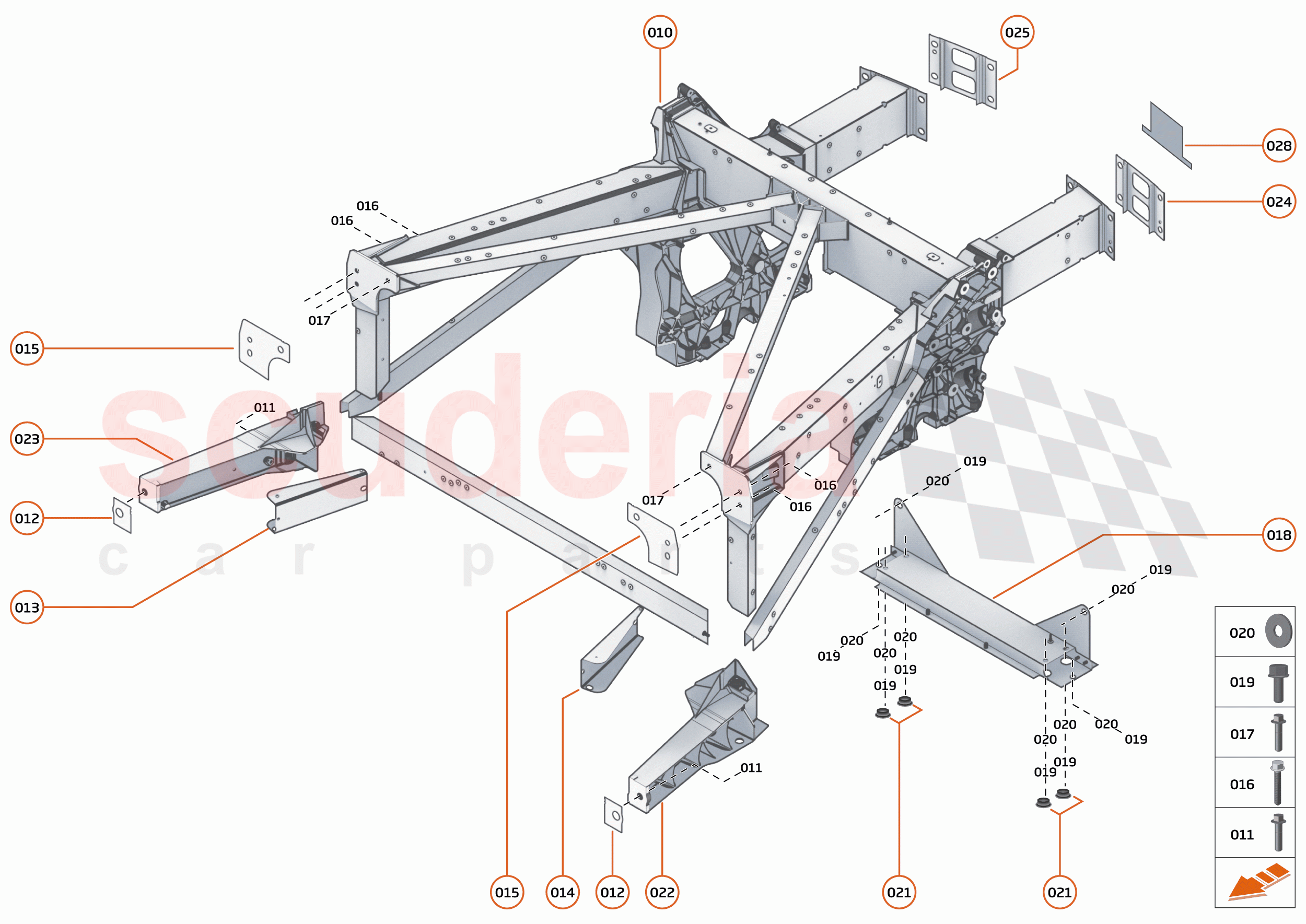 3 - REAR STRUCTURES - 3.1 - REAR FRAME of McLaren McLaren 750S Coupe