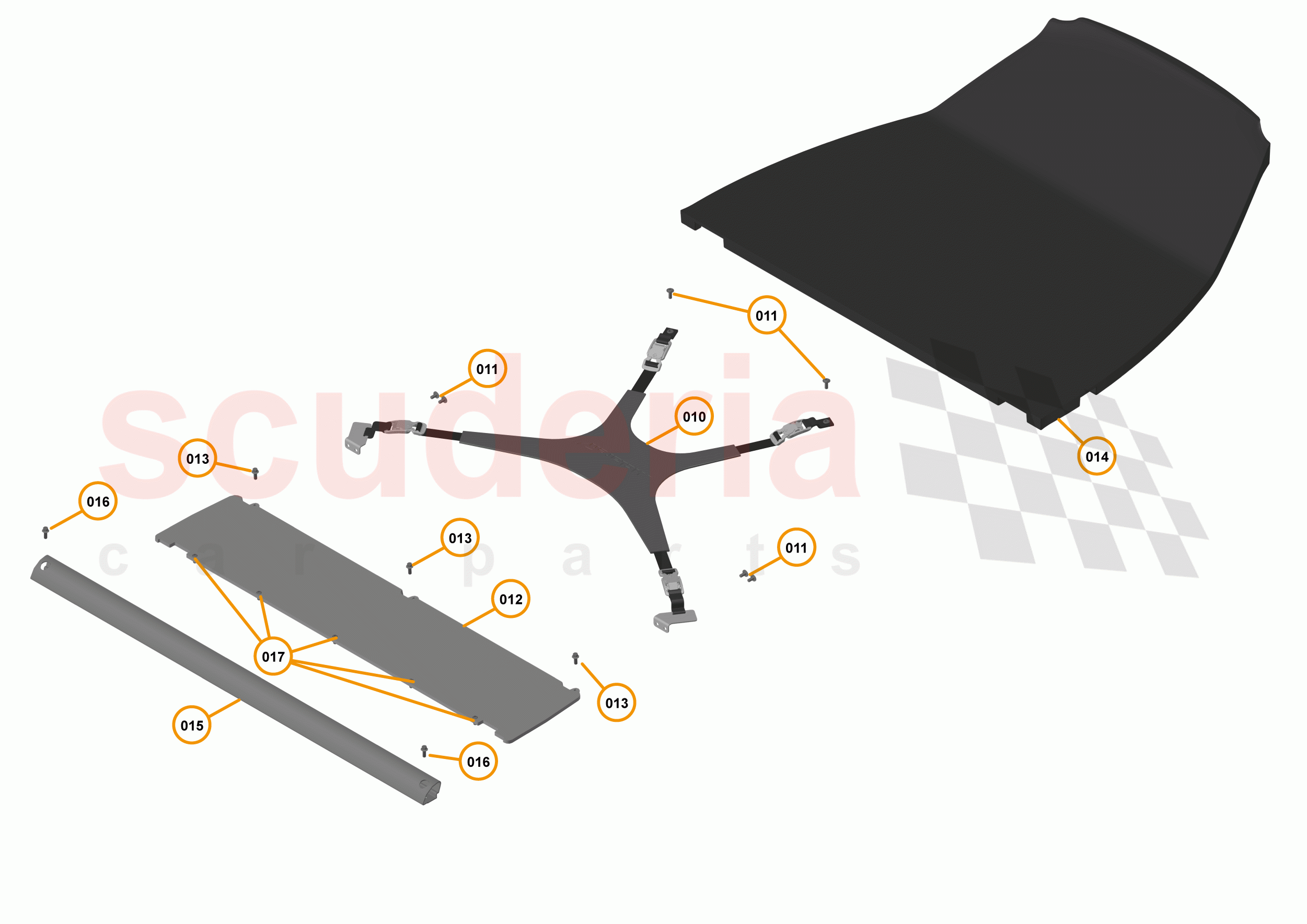 49 - INTERIOR SYSTEMS - 49.17 - LOWER & REAR TRIM - LUGGAGE SHELF & RETENTION STRAP of McLaren McLaren 720S Coupe
