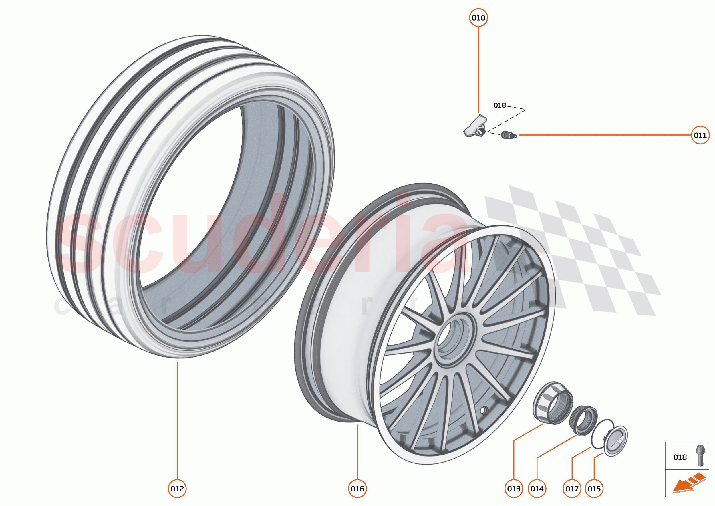 19 - SUSPENSION - WHEELS AND TYRES FRONT - 19.1 - WHEEL AND TYRE ASSEMBLIES FRONT of McLaren McLaren 620R