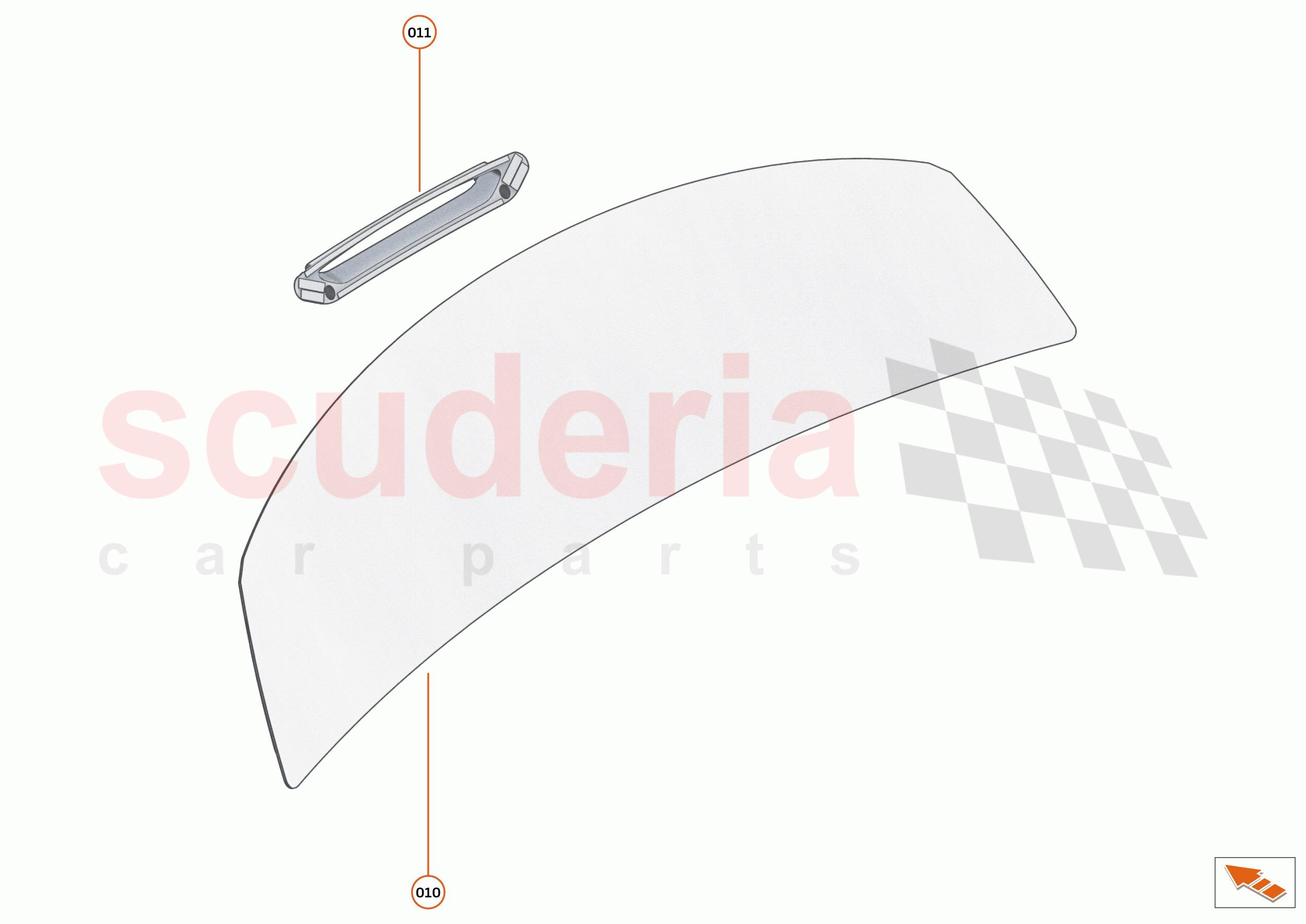 12 - GLAZING BODY - 12.2 - BULKHEAD GLAZING FIXED of McLaren McLaren Artura
