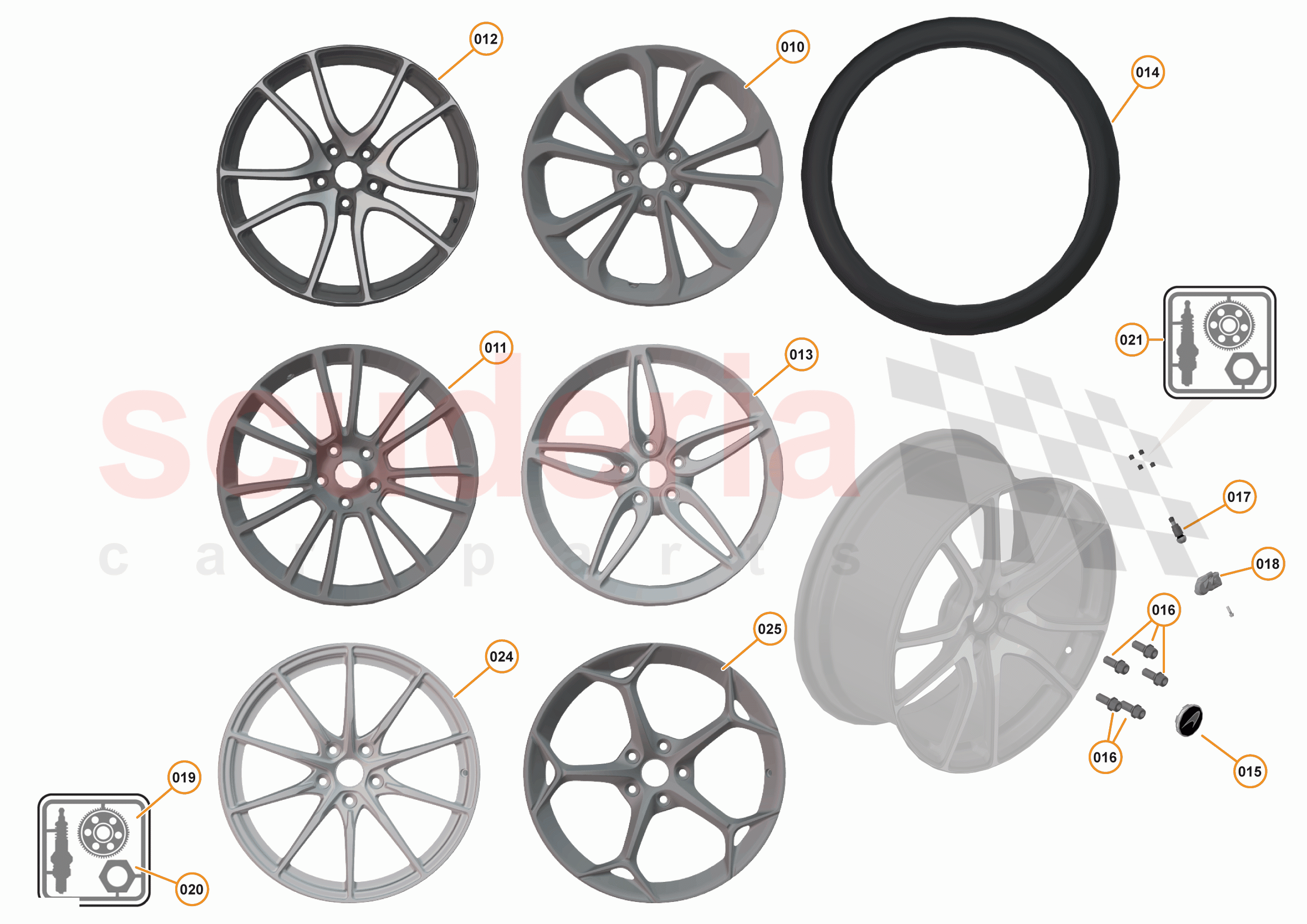 20 - SUSPENSION - WHEELS & TYRES REAR - 20.1 - WHEEL & TYRE ASSEMBLIES REAR of McLaren McLaren 540C Coupe