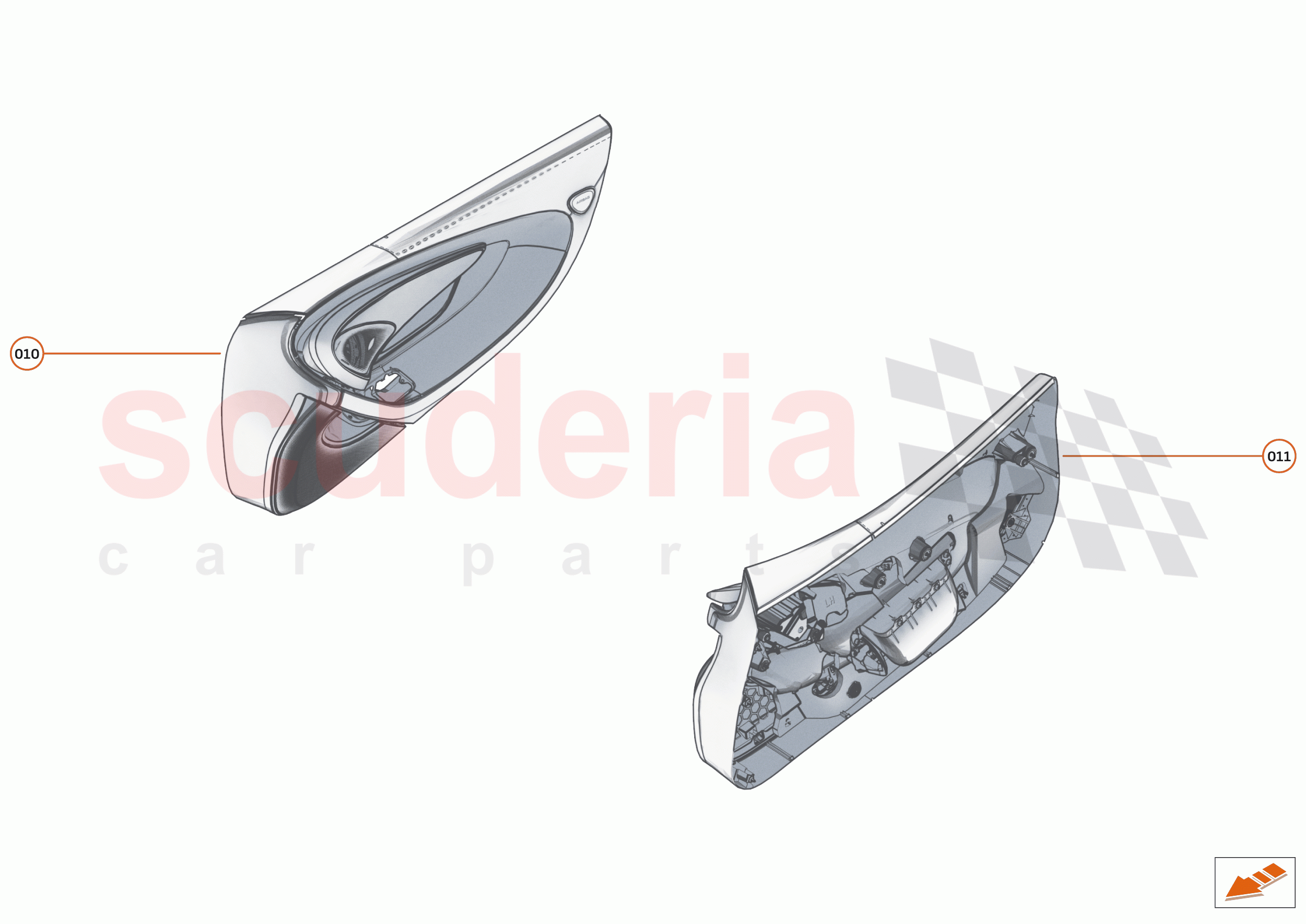 41 - INTERIOR SYSTEMS - 41.11 - DOOR CASING - ASSEMBLY of McLaren McLaren GT