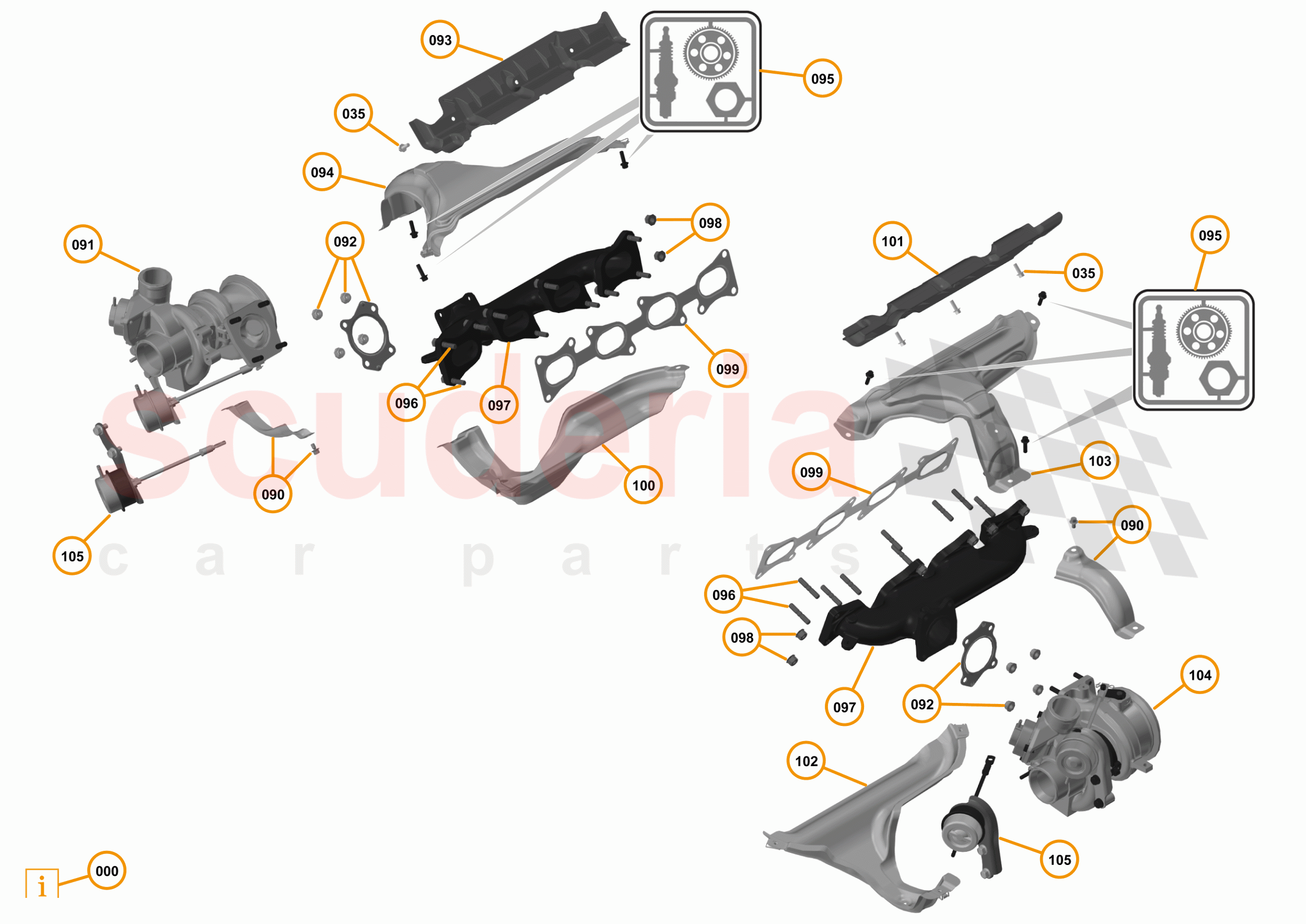 16 - F1 - POWER UNIT - 16.8 - 01 - POWER UNIT - EXHAUST MANIFOLD + TURBOCHARGERS of McLaren McLaren 12C Spider