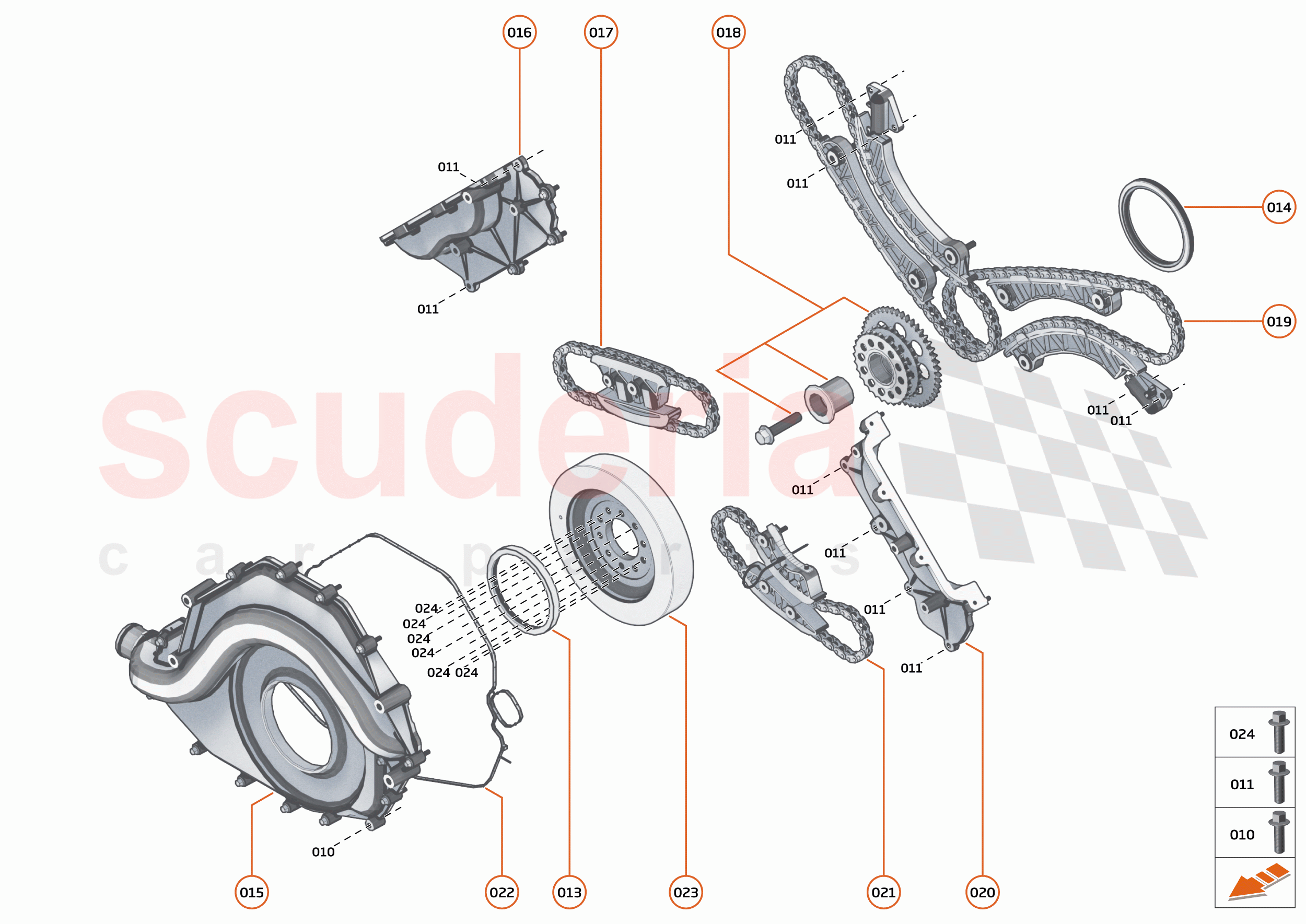 33 - ENGINE - 33.5 - FRONT COVER, TIMING GEAR & CRANKSHAFT DAMPER of McLaren McLaren 600LT