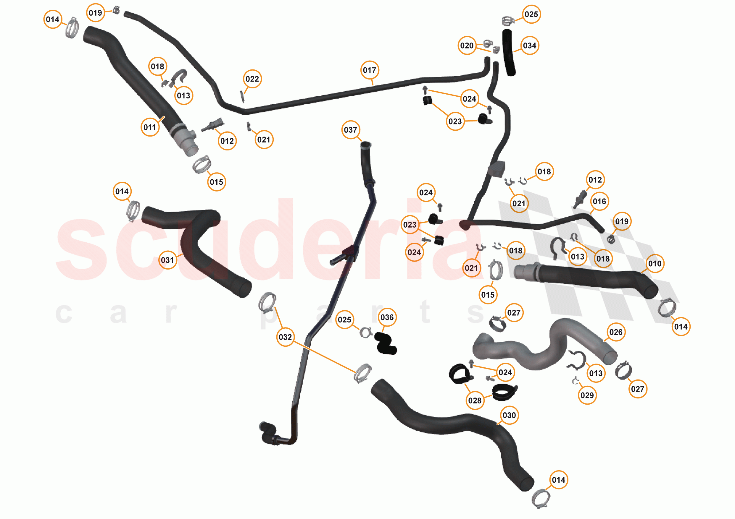 28 - COOLING - HIGH TEMPERATURE - 28.1 - HIGH TEMPERATURE CIRCUIT & PIPES of McLaren McLaren 540C Coupe