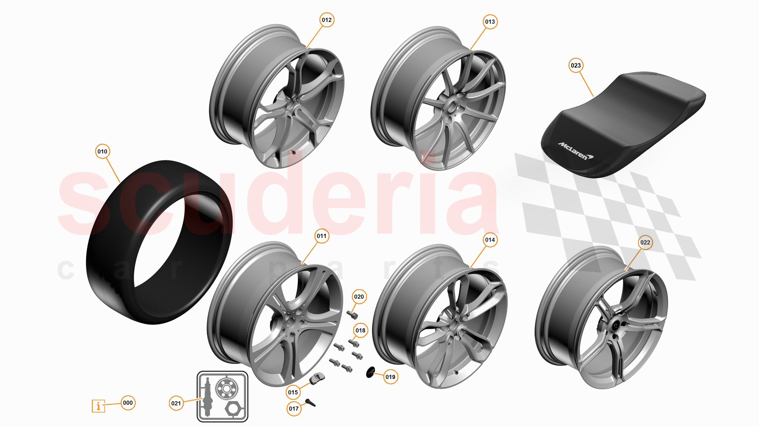 8 - B3 - WHEELS AND TYRES - 8.1 - 01 - WHEEL ASSEMBLY of McLaren McLaren 12C Coupe