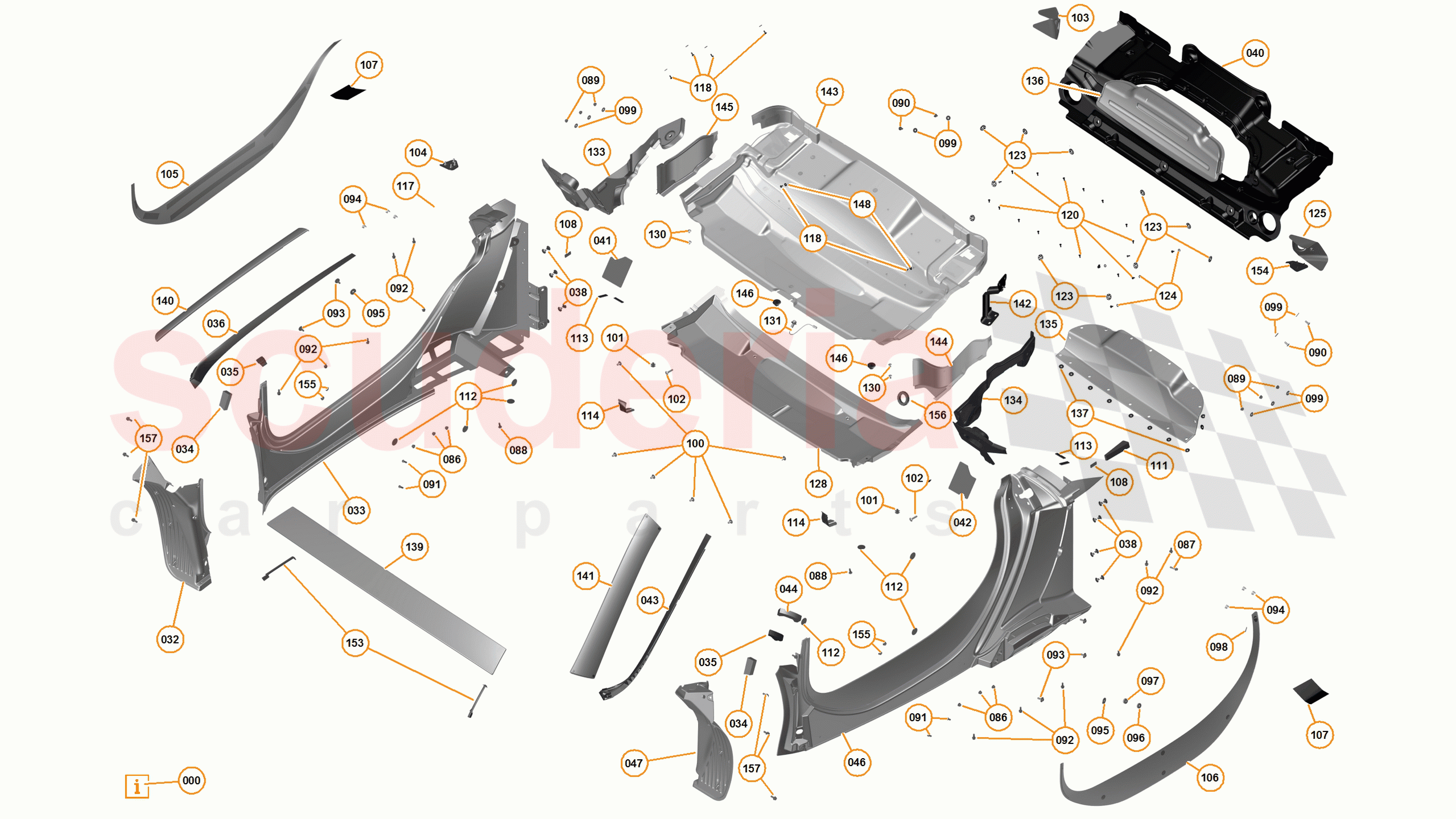 4 - A4 - PANELS, GLAZING, AND PAINT - 4.4 - 03 - ROOF BODYSIDE PANELS of McLaren McLaren 625C Spider