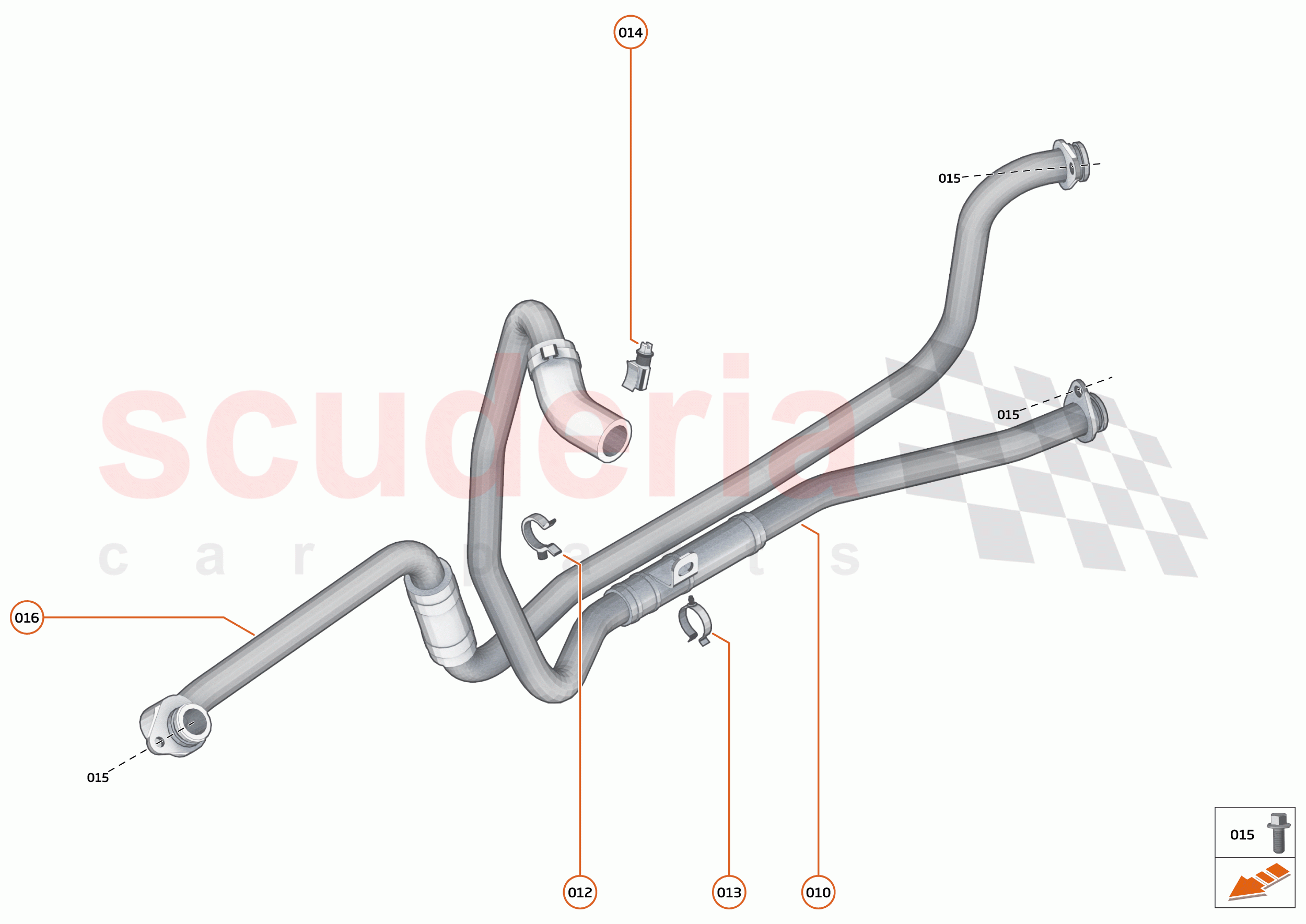 40 - TRANSMISSION COOLING SYSTEMS - 40.1 - TRANS OIL COOLER FEED + RTRN PIPES of McLaren McLaren 765LT
