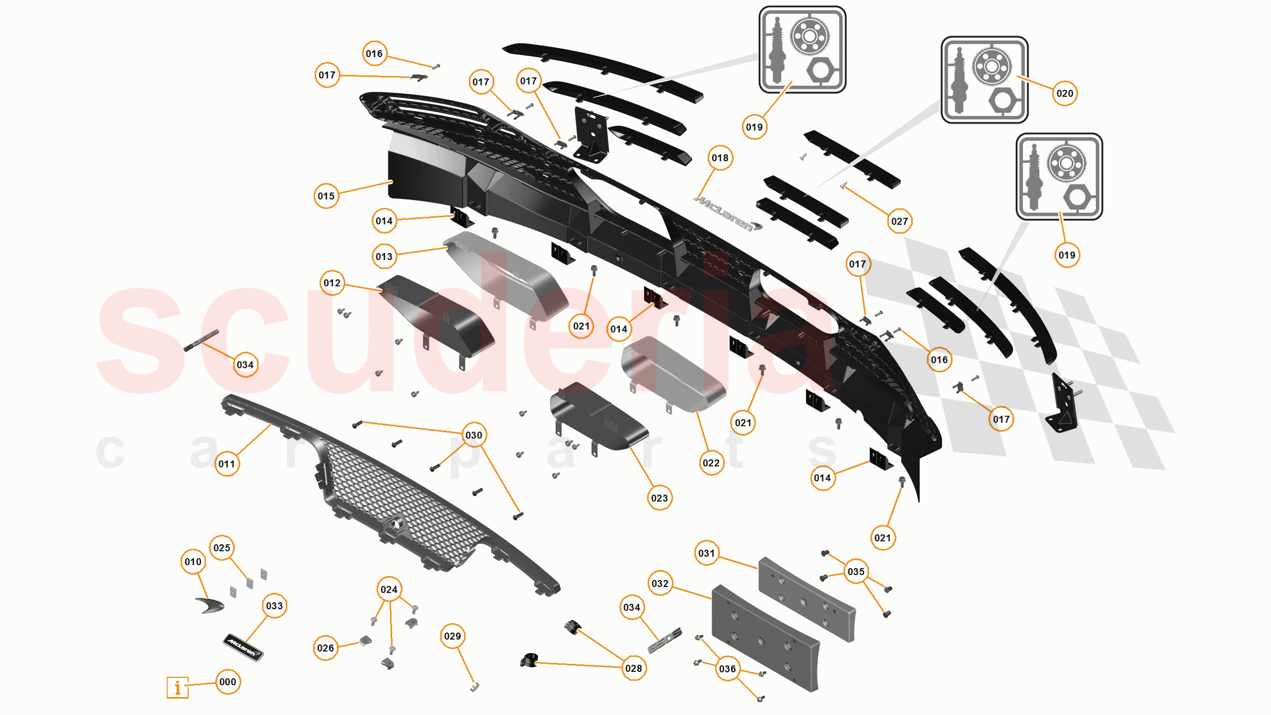 2 - A2 - EXTERIOR TRIM, LIGHTING, AND WIPERS - 2.4 - 02 - FINISHERS, BADGES, GRILLES, AND DECALS of McLaren McLaren 650S Coupe