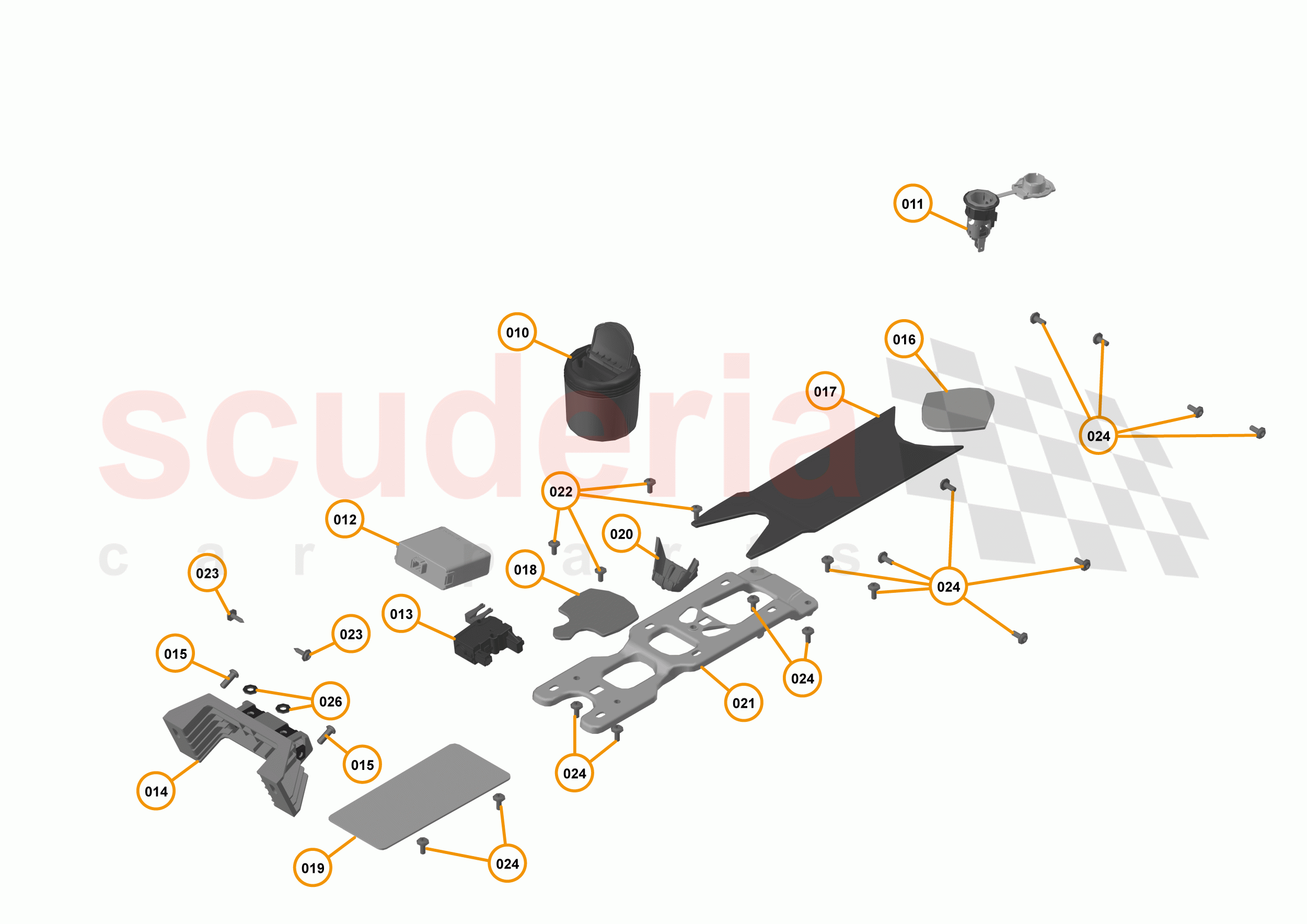 49 - INTERIOR SYSTEMS - 49.4 - TUNNEL CONSOLE - COMPONENTS & HARDWARE of McLaren McLaren 720S Coupe