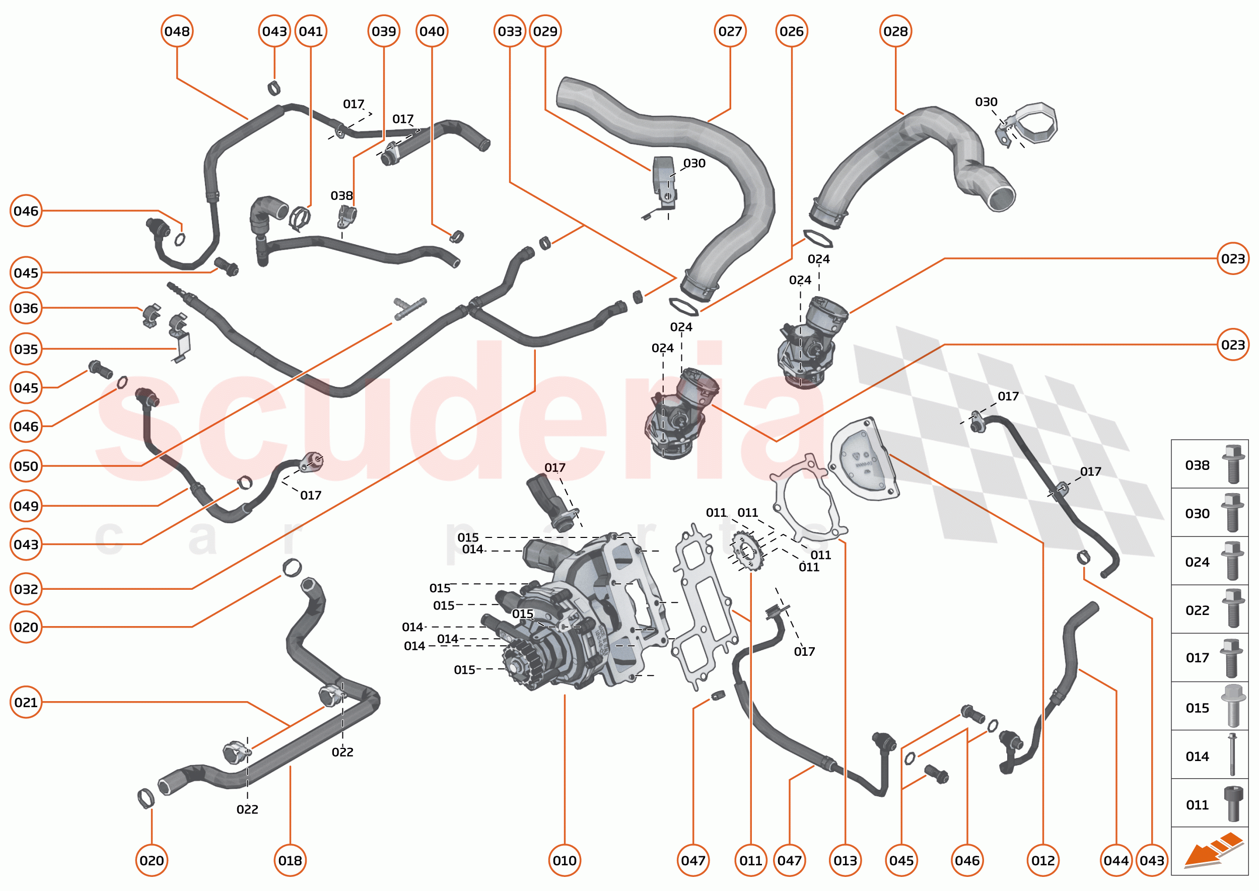 34 - ENGINE - 34.11 - ENGINE WATER PUMP & WATER CIRCUIT of McLaren McLaren 750S Coupe