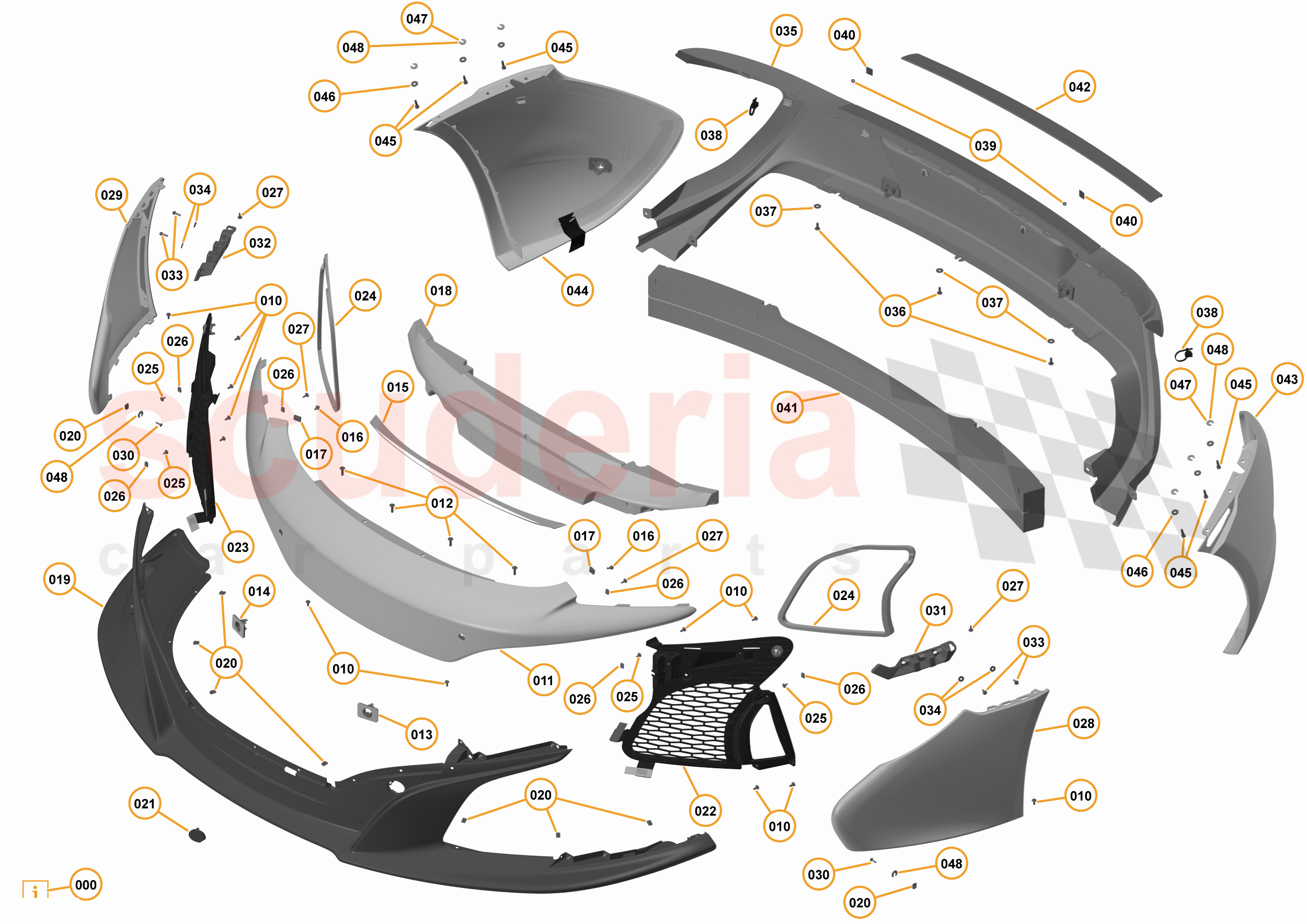 2 - A2 - EXTERIOR TRIM, LIGHTING, AND WIPERS - 2.3 - 01 - BUMPERS - 625C & 650S - CARBON of McLaren McLaren 625C Coupe