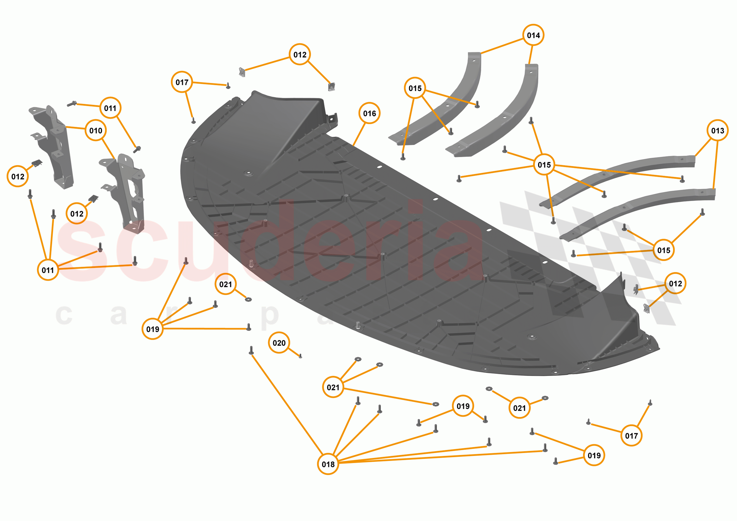 14 - DUCTS, VENTS & FLOORS - 14.4 - FRONT NON-STRUCTURAL FLOORS - VEHICLES WITH CARBON SPLITTER of McLaren McLaren 720S Coupe