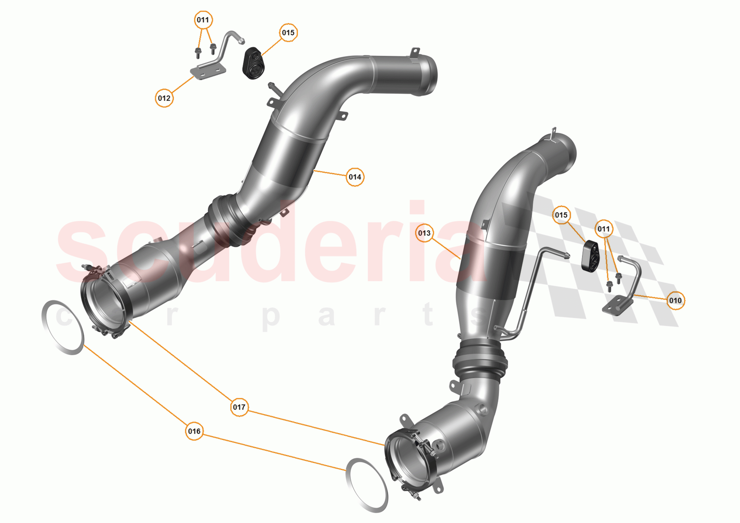 43 - EXHAUST - 43.1 - LINK PIPE / CATALYST ASSEMBLY of McLaren McLaren P1 Coupe