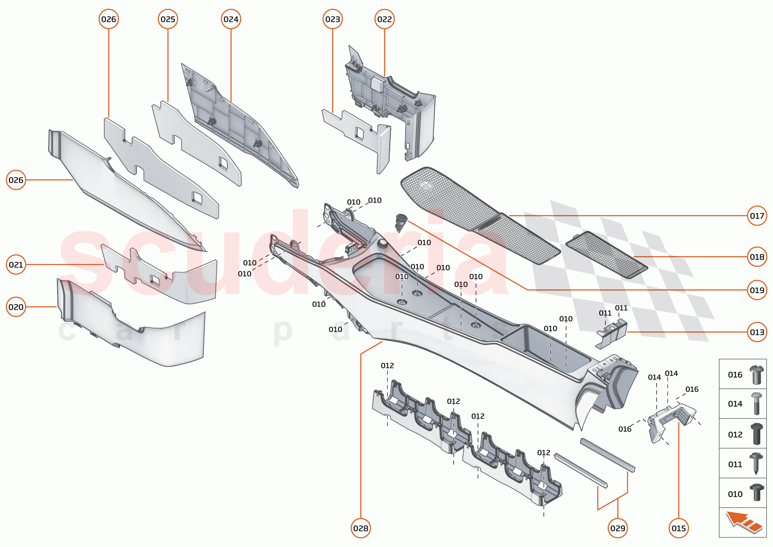 42 - INTERIOR SYSTEMS - 42.4 - ASSY TUNNEL CONSOLE - COMPONENTS & HARDWARE of McLaren McLaren Senna GTR