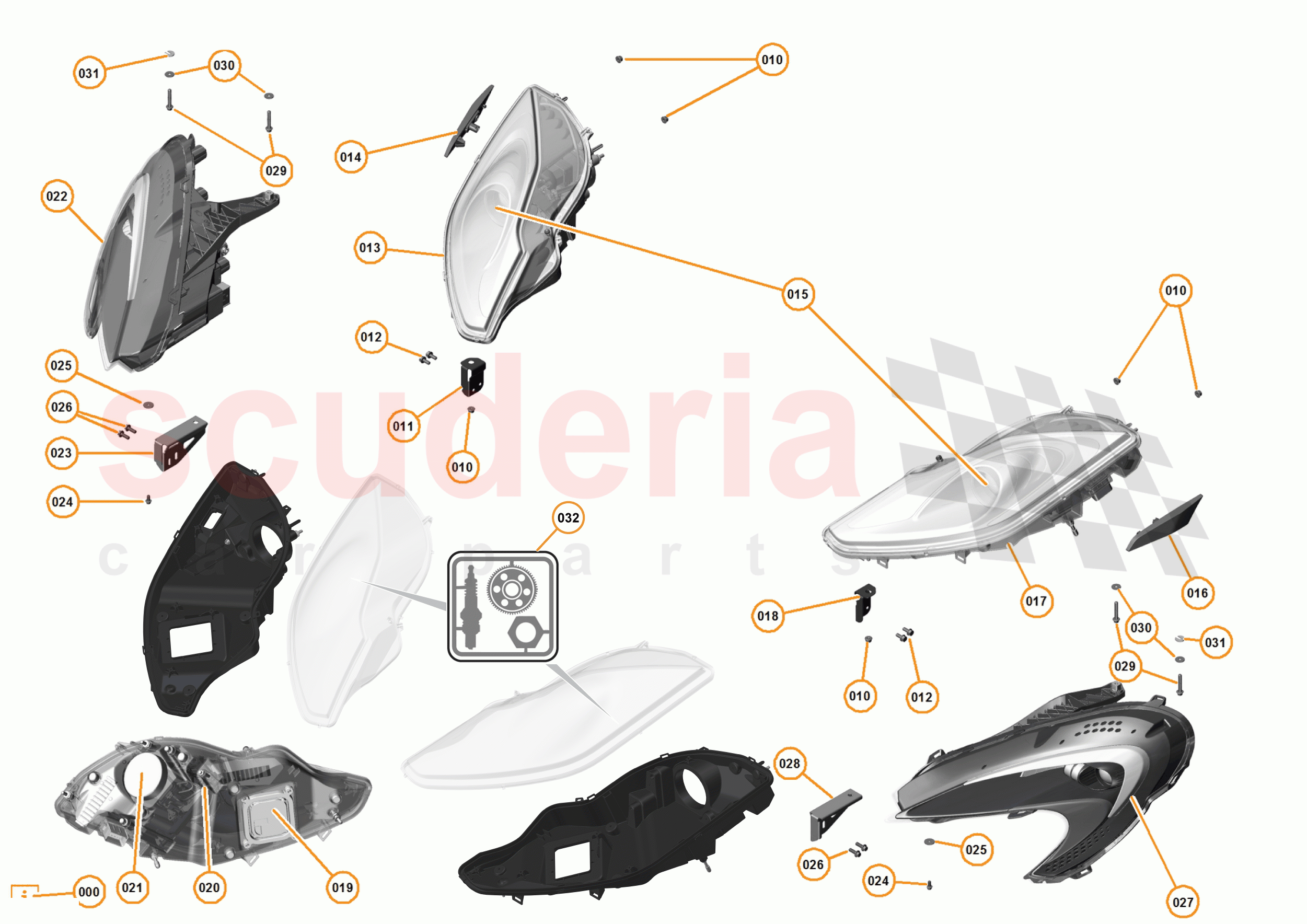 2 - A2 - EXTERIOR TRIM, LIGHTING, AND WIPERS - 2.6 - 04 - FRONT LAMPS AND SIDE MARKERS of McLaren McLaren 12C Coupe