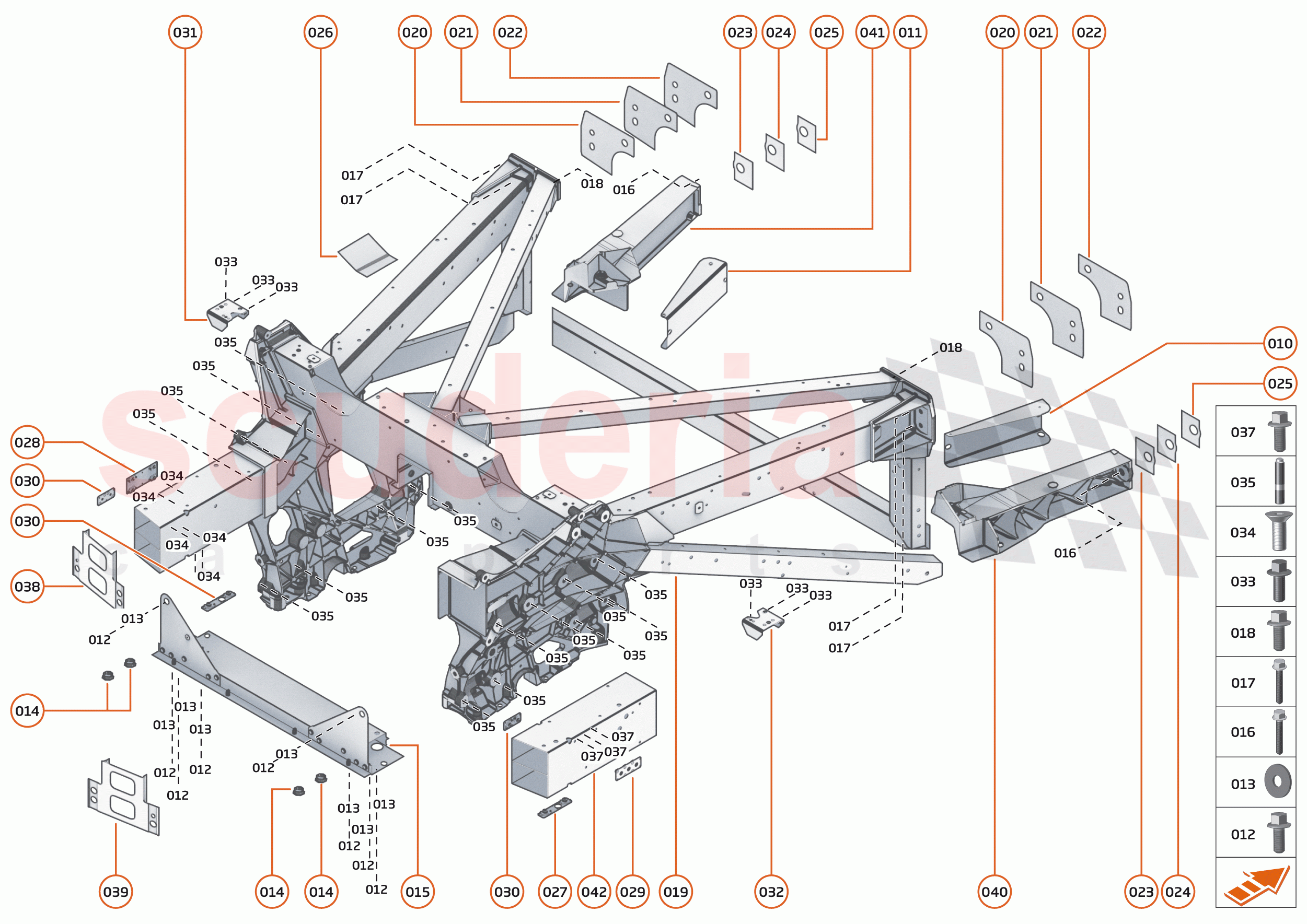 3 - REAR STRUCTURES - 3.1 - REAR FRAME of McLaren McLaren Senna GTR