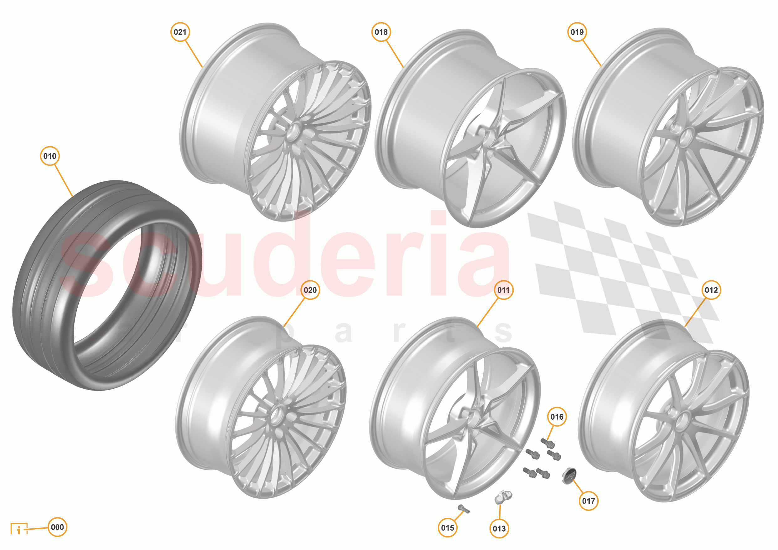 8 - B3 - WHEELS AND TYRES - 8.1 - 01 - WHEEL ASSEMBLY of McLaren McLaren 675LT Spider