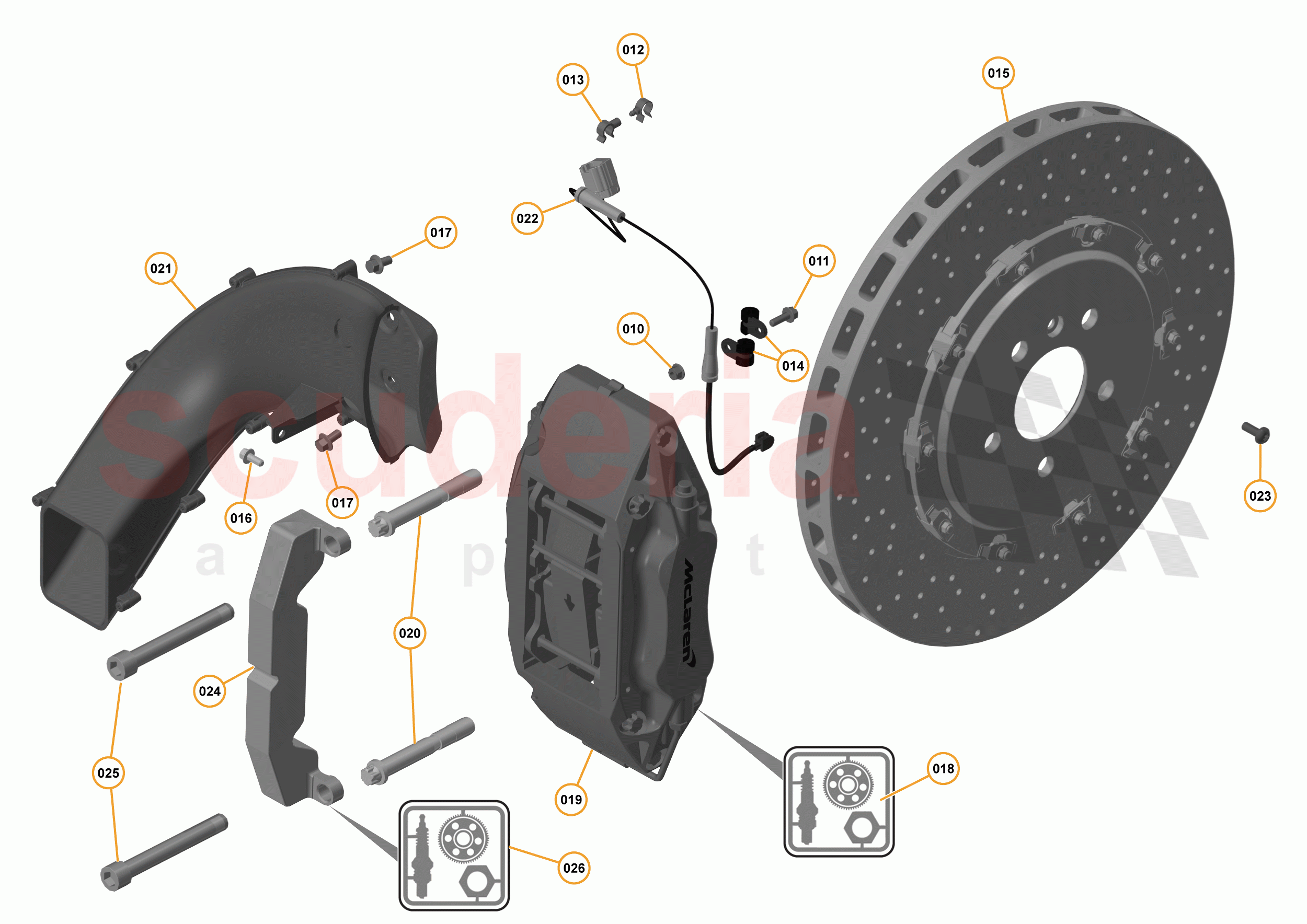 9 - C1 - BRAKE SYSTEM - 9.3 - 04 - REAR BRAKE DISCS AND CALIPERS of McLaren McLaren 675LT Coupe