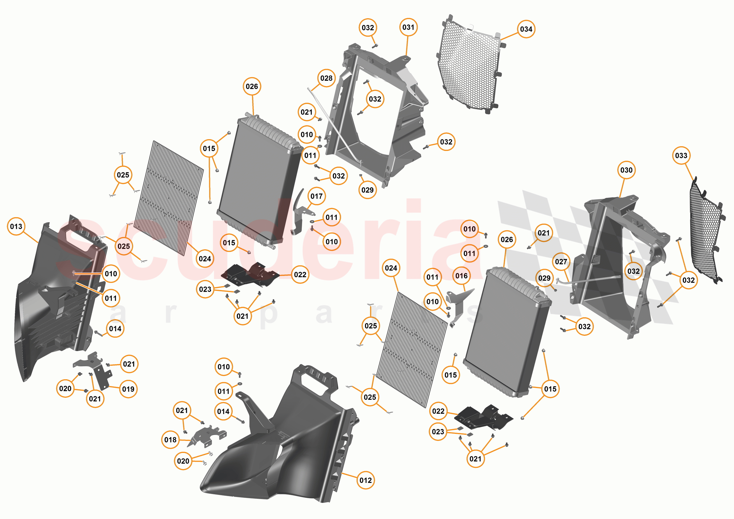 14 - L1 - COOLING SYSTEM - 14.2 - 01 - LOW TEMPERATURE RADIATORS & DUCTS of McLaren McLaren 675LT Coupe