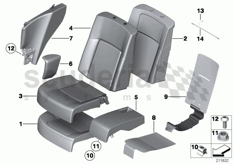 Seat, rear,cushion, & cover,comfort seat of Rolls Royce Rolls Royce Ghost Series I (2009-2014)