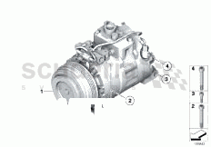Air-conditioner compressor/mounting part of Rolls Royce Rolls Royce Ghost Series I (2009-2014)