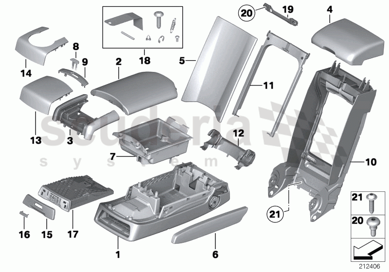 Rear seat centre armrest of Rolls Royce Rolls Royce Ghost Series I (2009-2014)