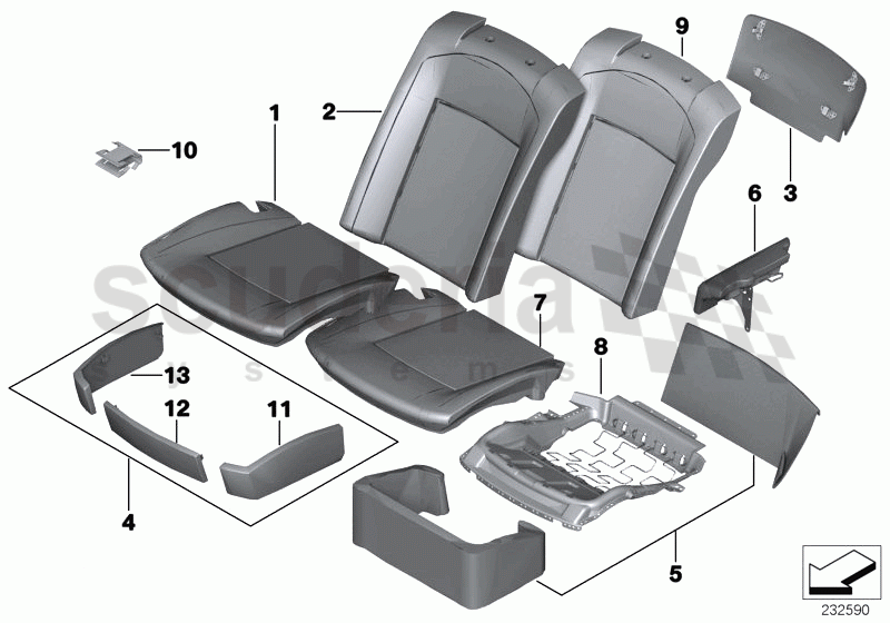 Business seat, rear cushion/cover of Rolls Royce Rolls Royce Phantom Extended Wheelbase