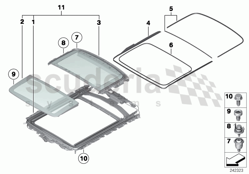 Panorama glass roof of Rolls Royce Rolls Royce Ghost Series I (2009-2014)