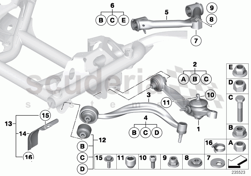 Frnt axle support,wishbone/tension strut of Rolls Royce Rolls Royce Phantom Drophead Coupe
