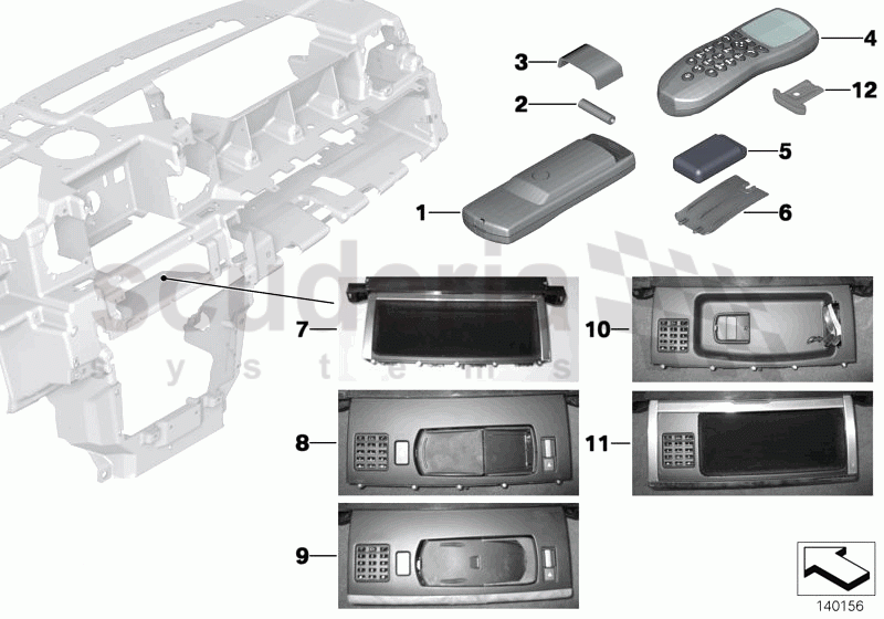 Individual parts, phone handset/mounting of Rolls Royce Rolls Royce Phantom