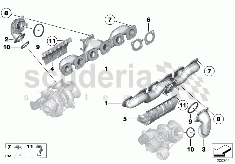 Exhaust manifold of Rolls Royce Rolls Royce Ghost Series I (2009-2014)