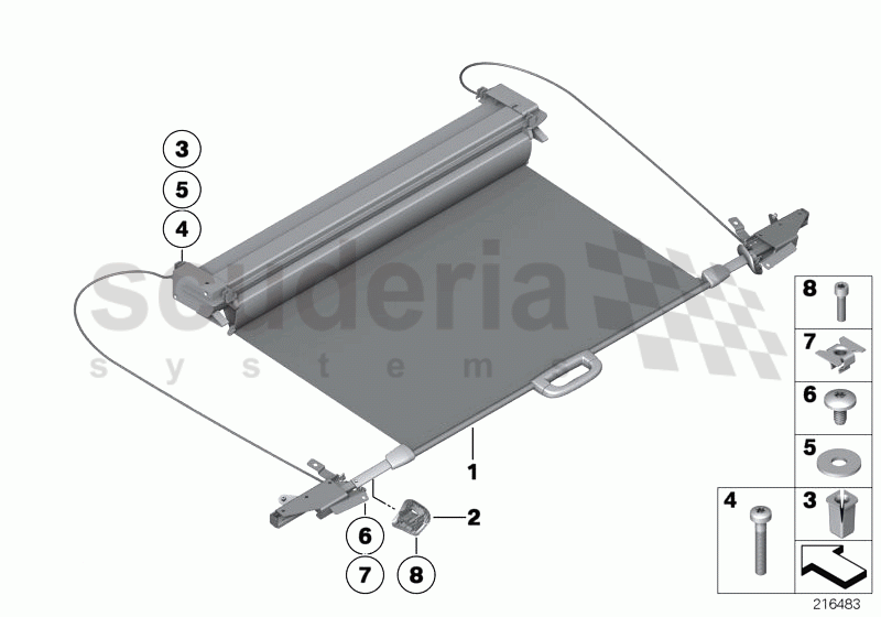 Roller cover for luggage compartment of Rolls Royce Rolls Royce Ghost Series I (2009-2014)