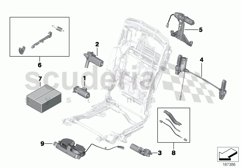 Seat, rear, electrical system and drives of Rolls Royce Rolls Royce Ghost Series I (2009-2014)
