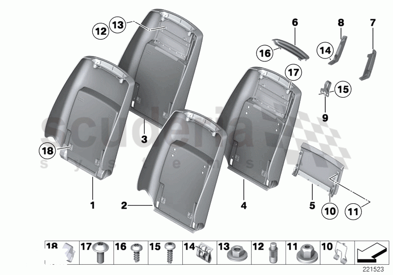 Seat, front, rear panel I of Rolls Royce Rolls Royce Ghost Series I (2009-2014)