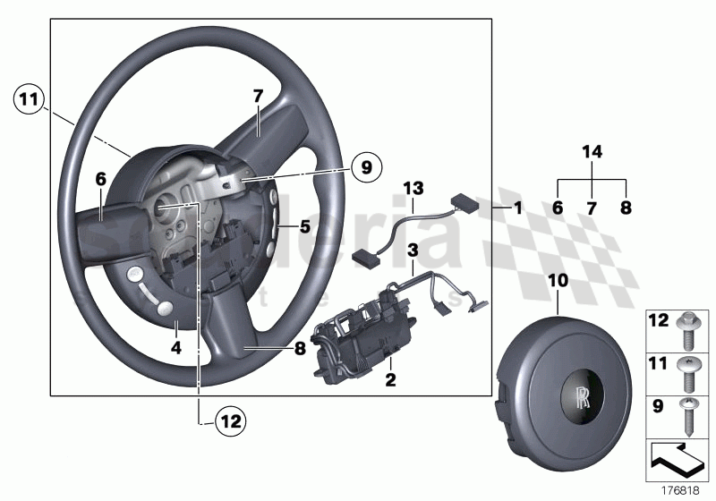 Steering wheel airbag multifunctional of Rolls Royce Rolls Royce Phantom