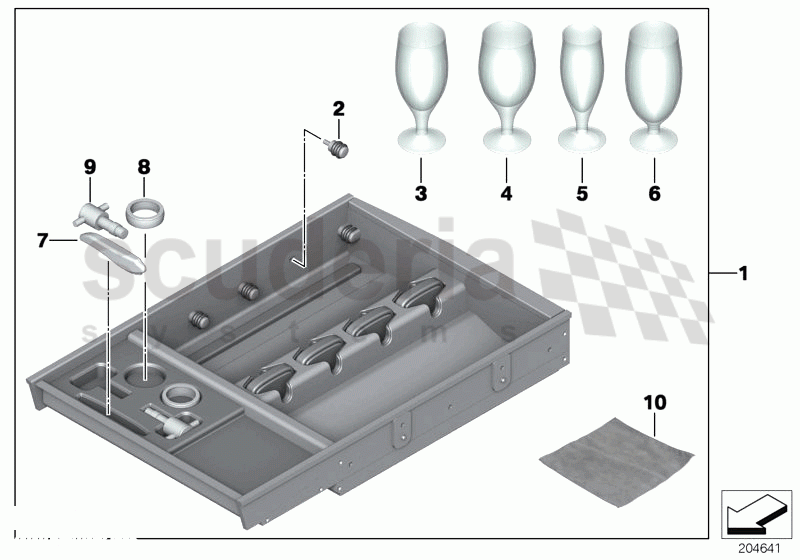 Glassware storage in boot of Rolls Royce Rolls Royce Phantom Drophead Coupe