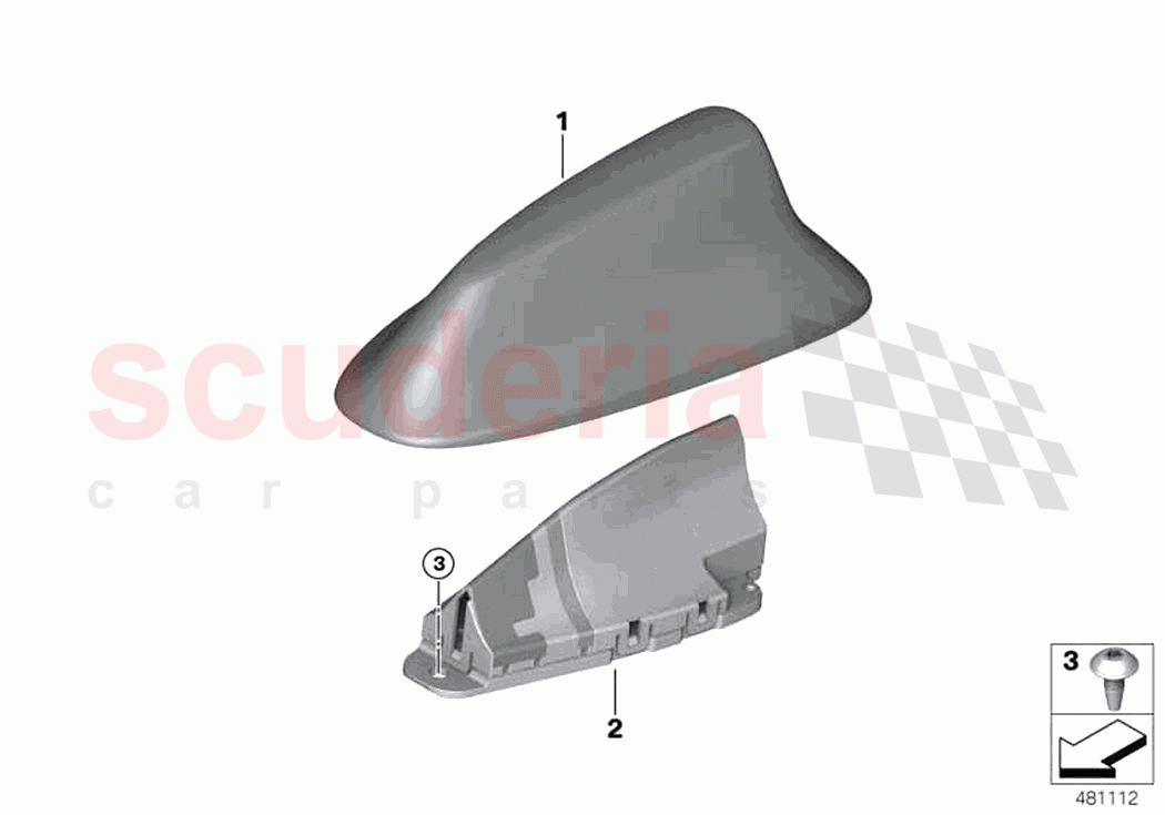Single parts antenna of Rolls Royce Rolls Royce Cullinan RR31(2017-2023)