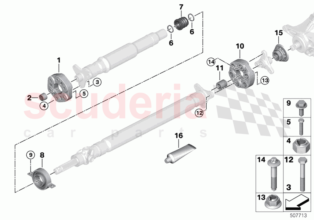 Flexible discs centre mount insert nut of Rolls Royce Rolls Royce Cullinan RR31(2017-2023)