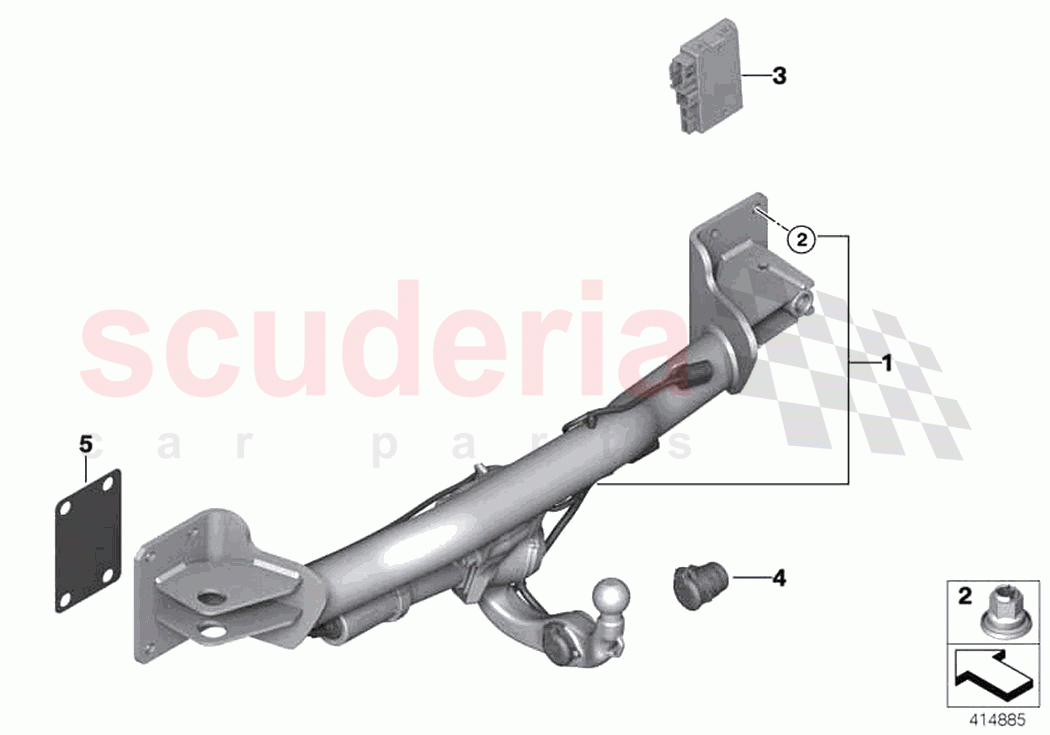 Trailer tow hitch electrically pivoted of Rolls Royce Rolls Royce Cullinan RR31(2017-2023)