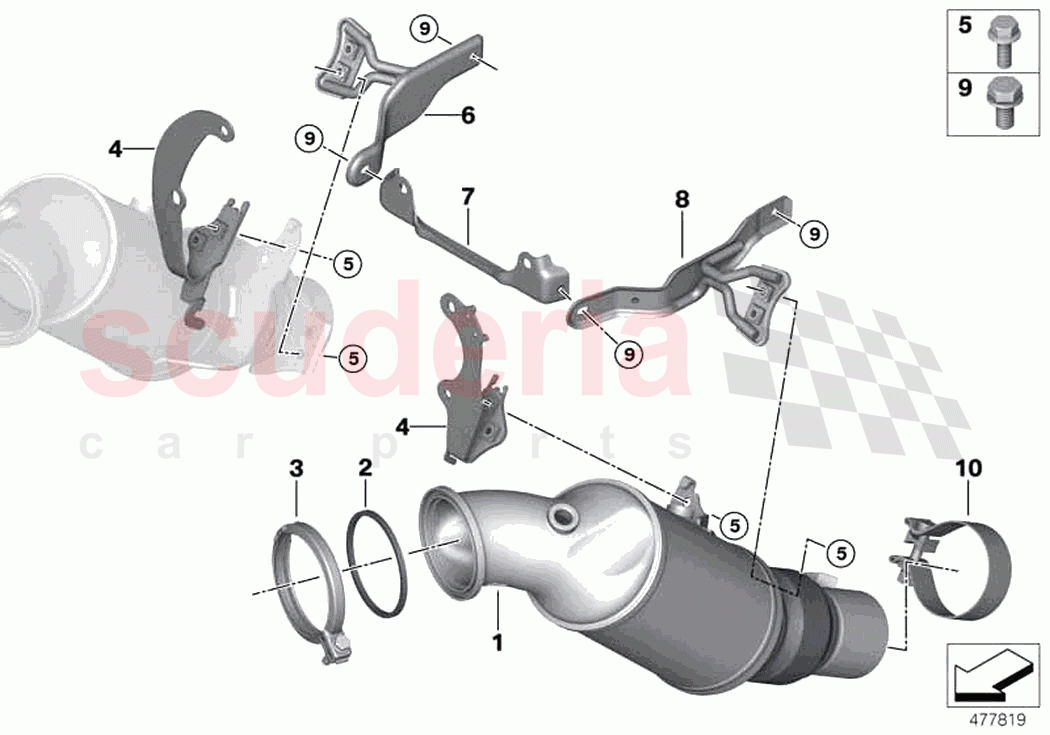 Engine compartment catalytic converter of Rolls Royce Rolls Royce Cullinan RR31(2017-2023)