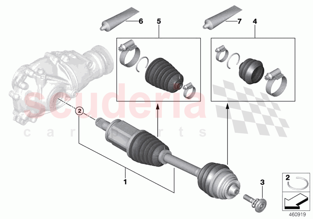 Output shaft front left all wheel of Rolls Royce Rolls Royce Cullinan RR31(2017-2023)