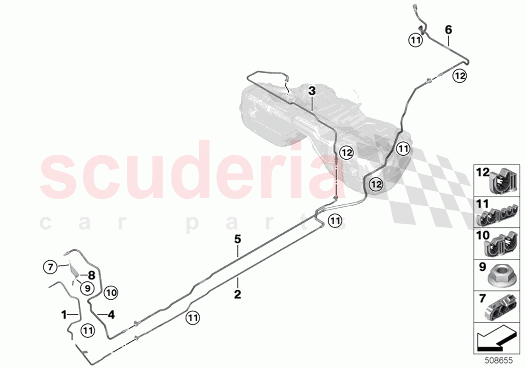 Fuel Pipe and Mounting Parts of Rolls Royce Rolls Royce Cullinan RR31(2017-2023)